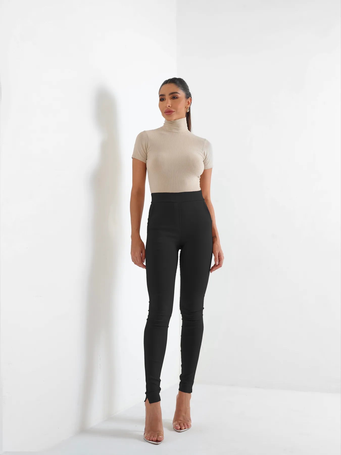Calça Skinny Bengaline Cintura Alta