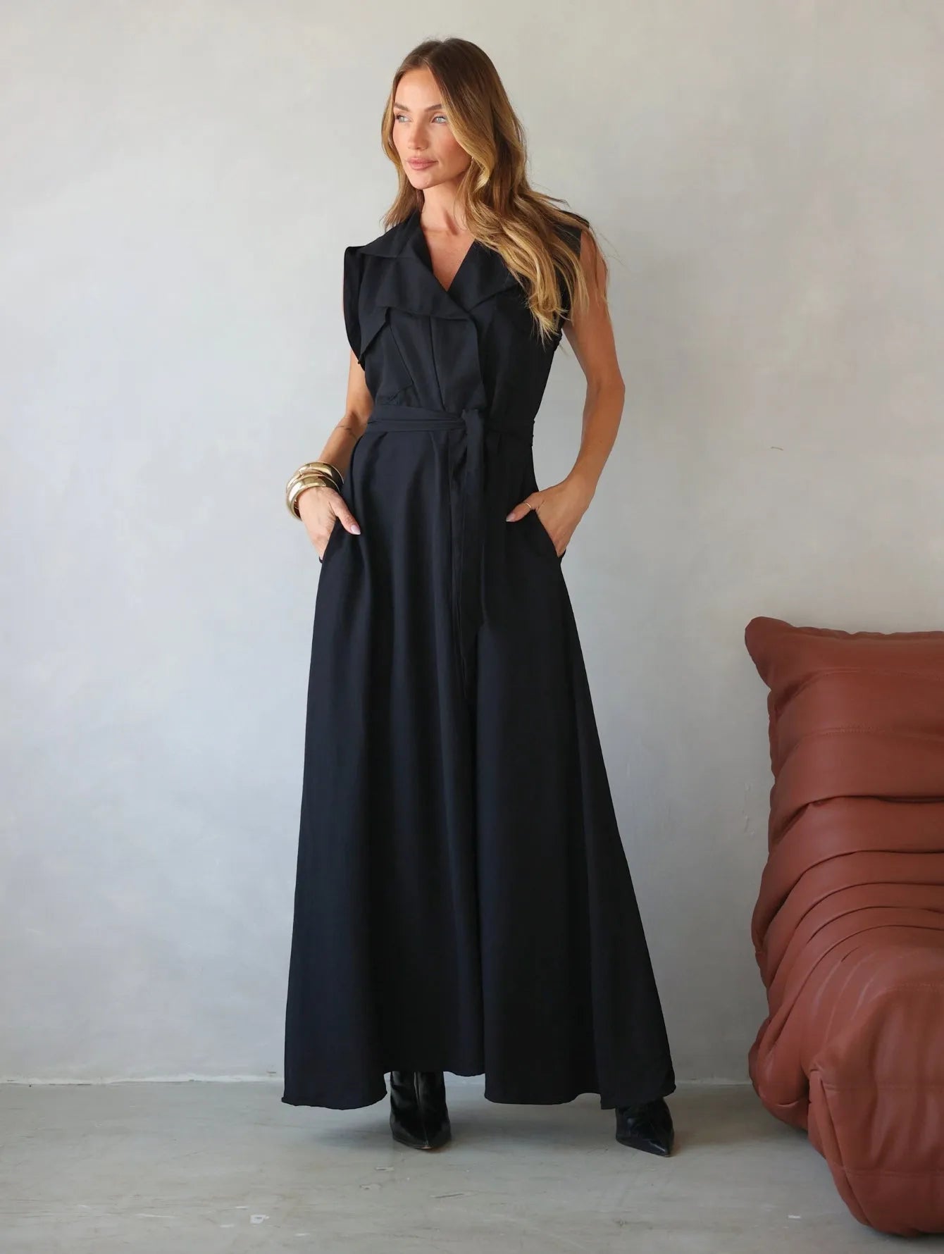 Vestido Longo Alfaiataria Viscose