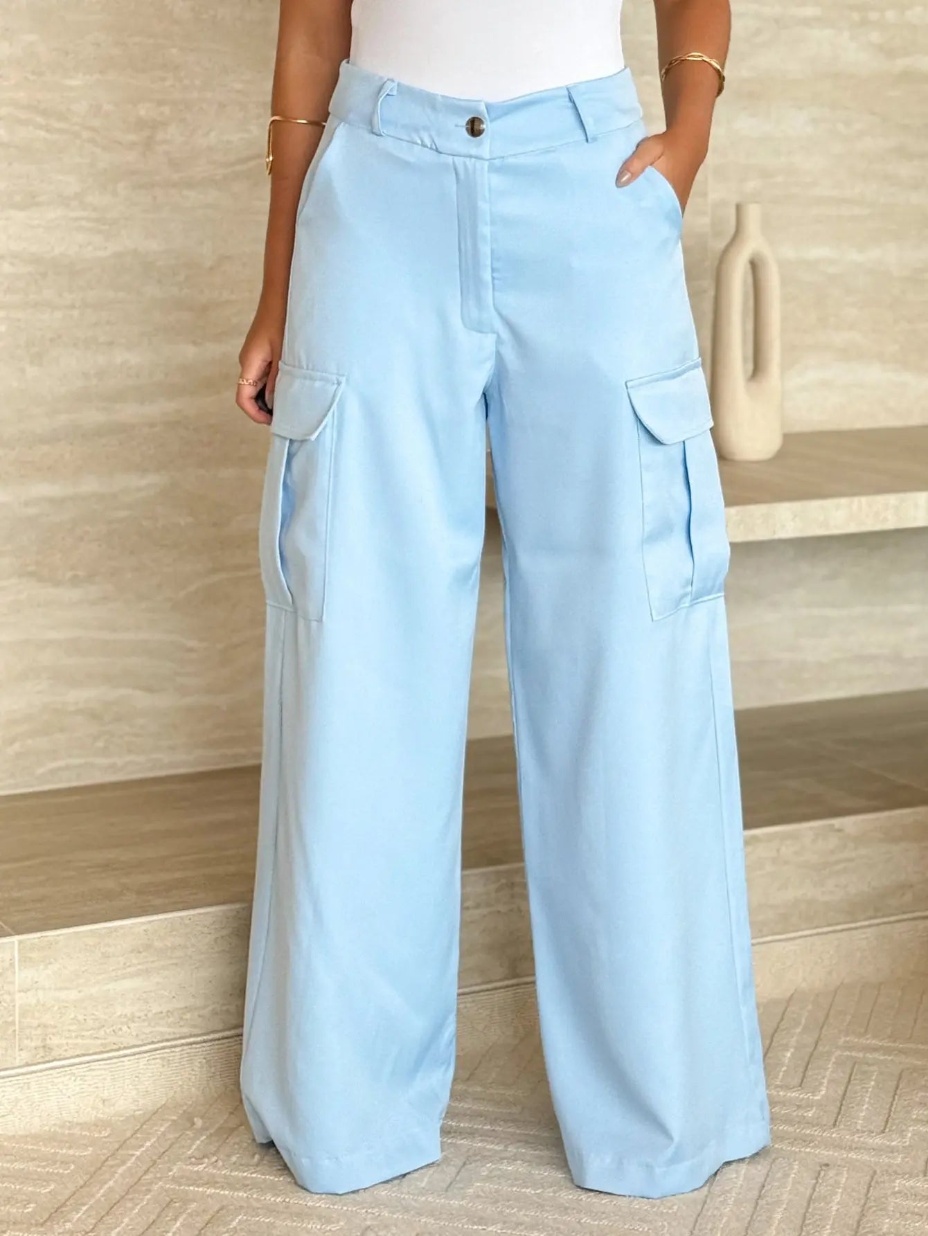 Calça Cargo Pantalona Alfaiataria