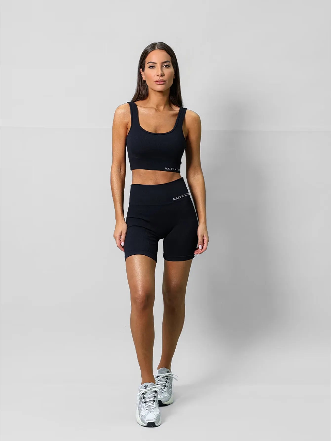 Short Seamless Canelado Cintura Alta