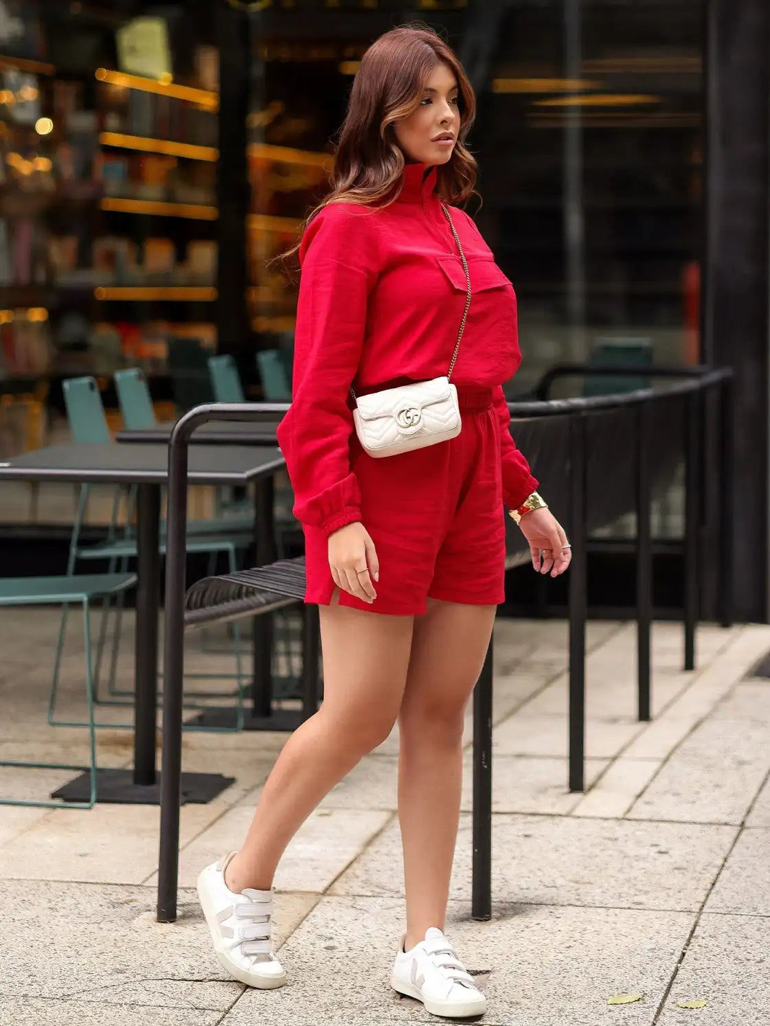 Conjunto Viscose Blusa Zíper Short