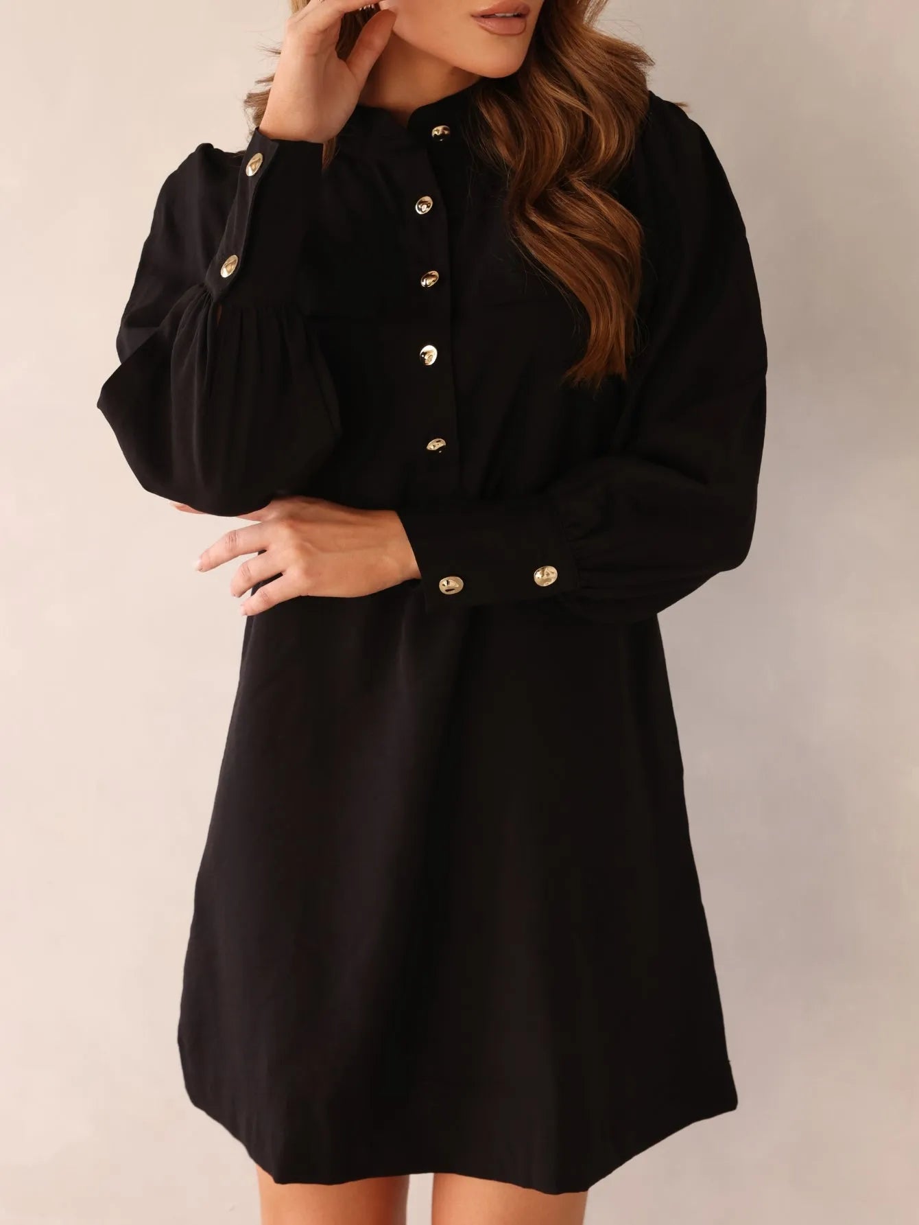 Vestido Alfaiataria Manga Longa Bufante