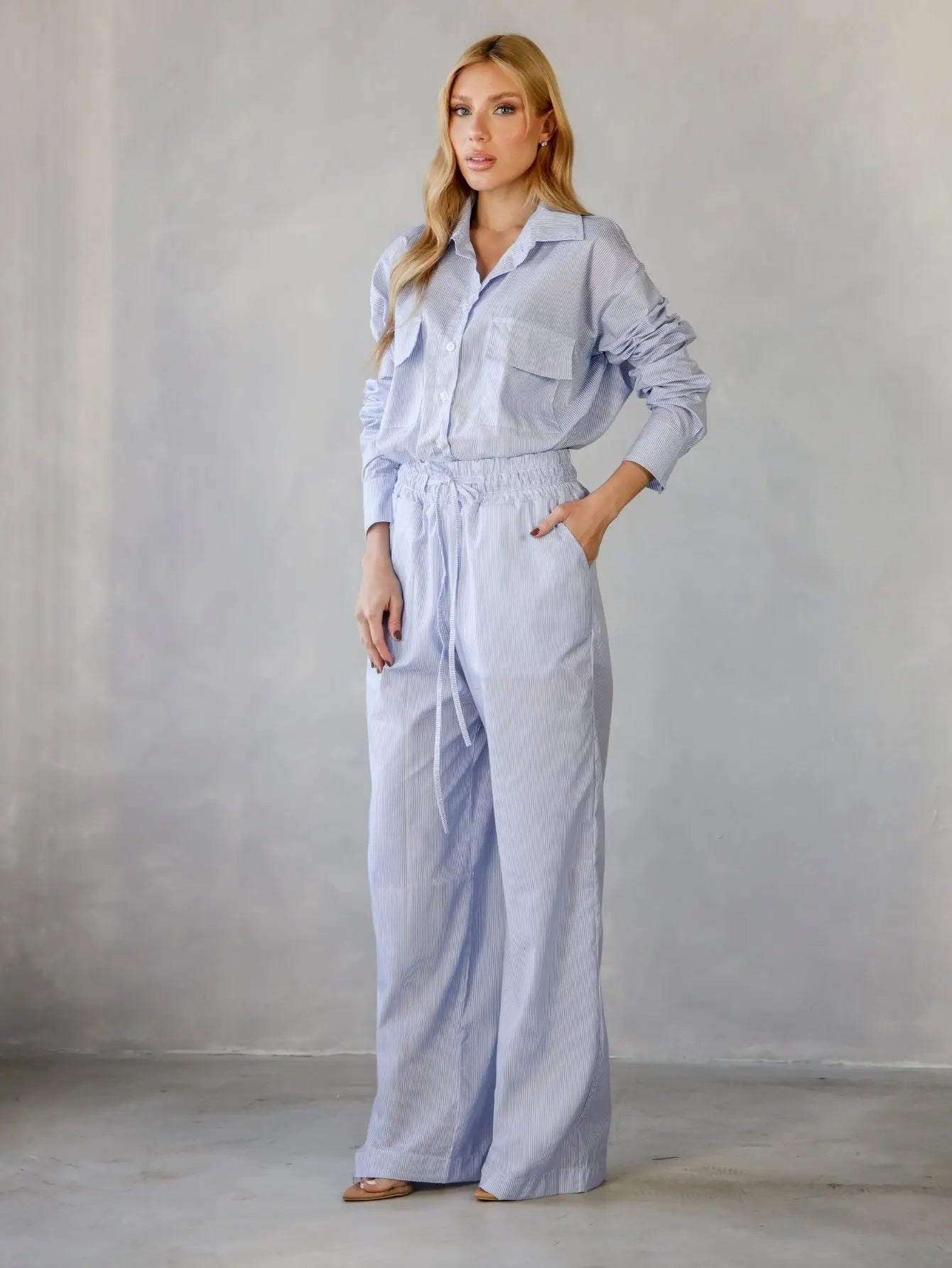 Conjunto Tricoline Camisa Oversized Calça
