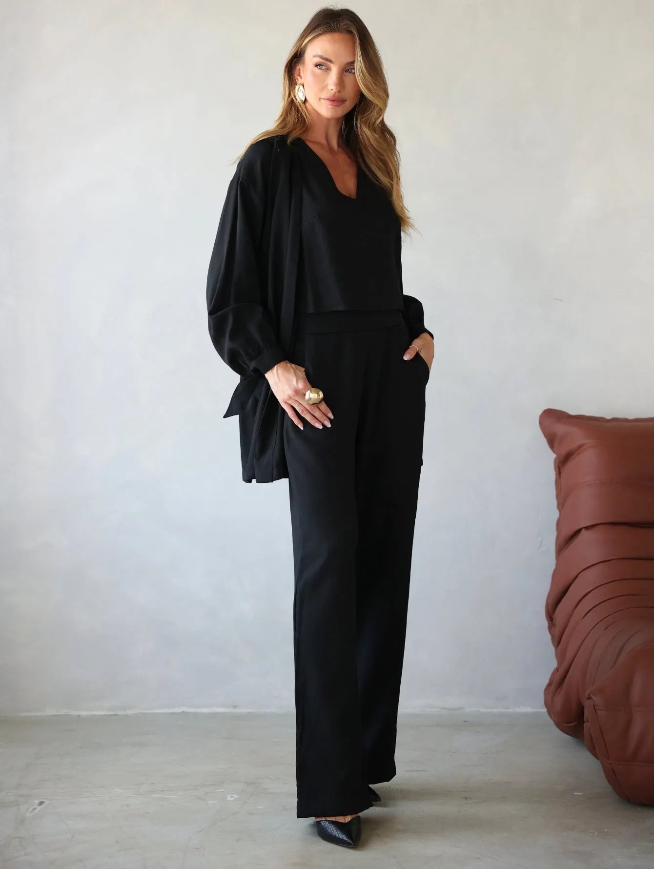 Conjunto Alfaiataria Kimono Calça Regata