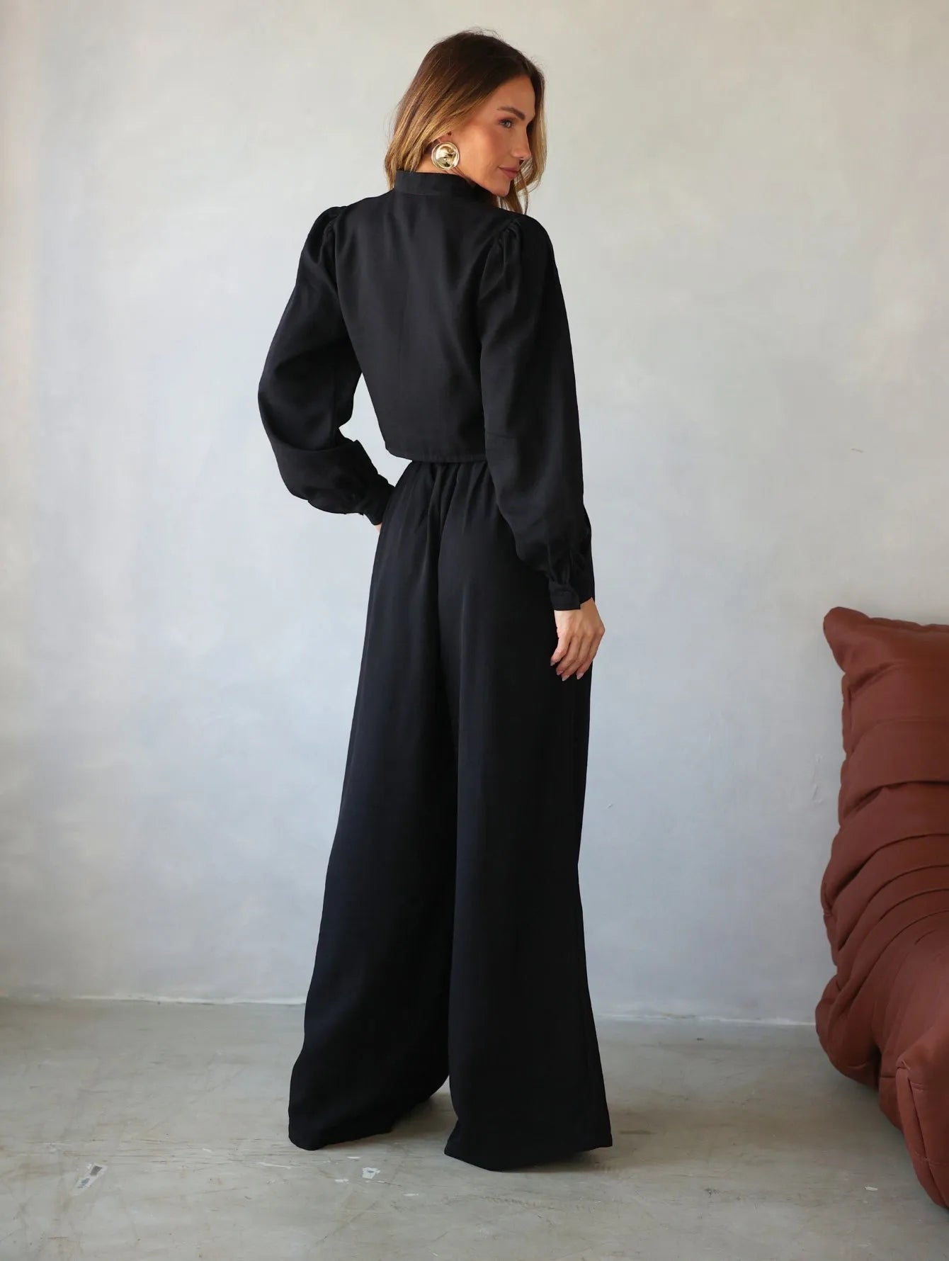 Conjunto Alfaiataria Pantalona Camisa Cropped