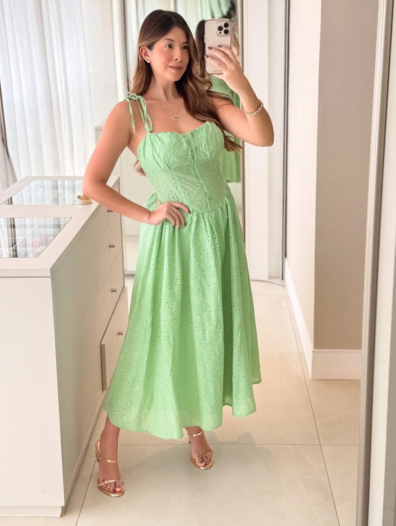 Vestido Midi Laise Bojo Alças Reguláveis