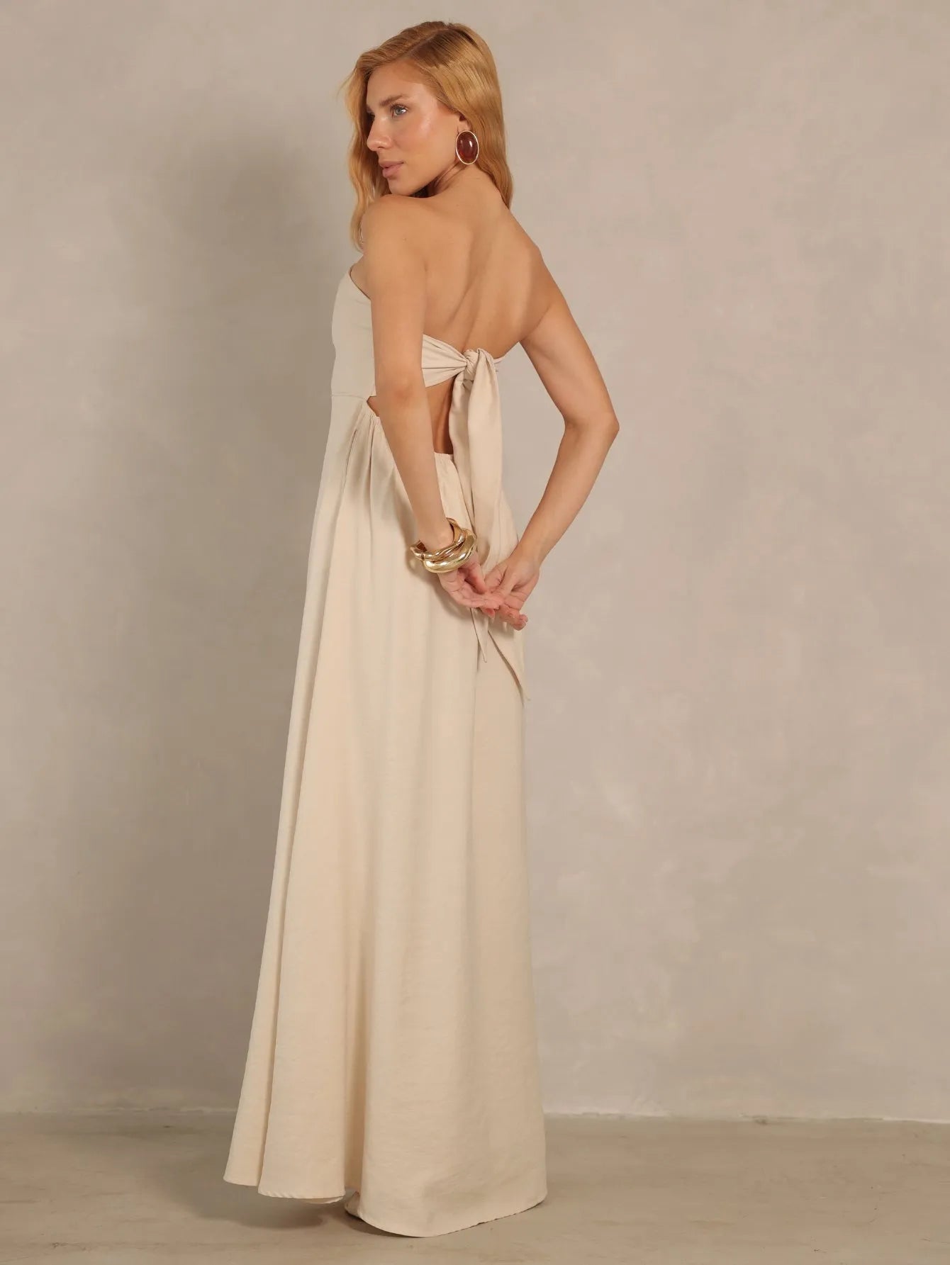 Vestido Longo Alfaiataria Tomara Que Caia