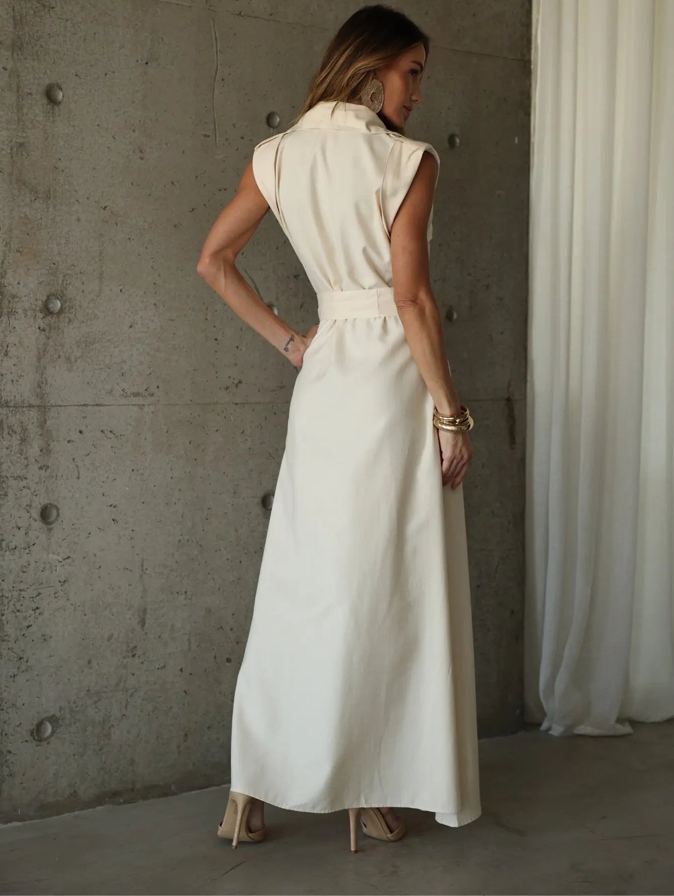 Vestido Longo Alfaiataria Viscose