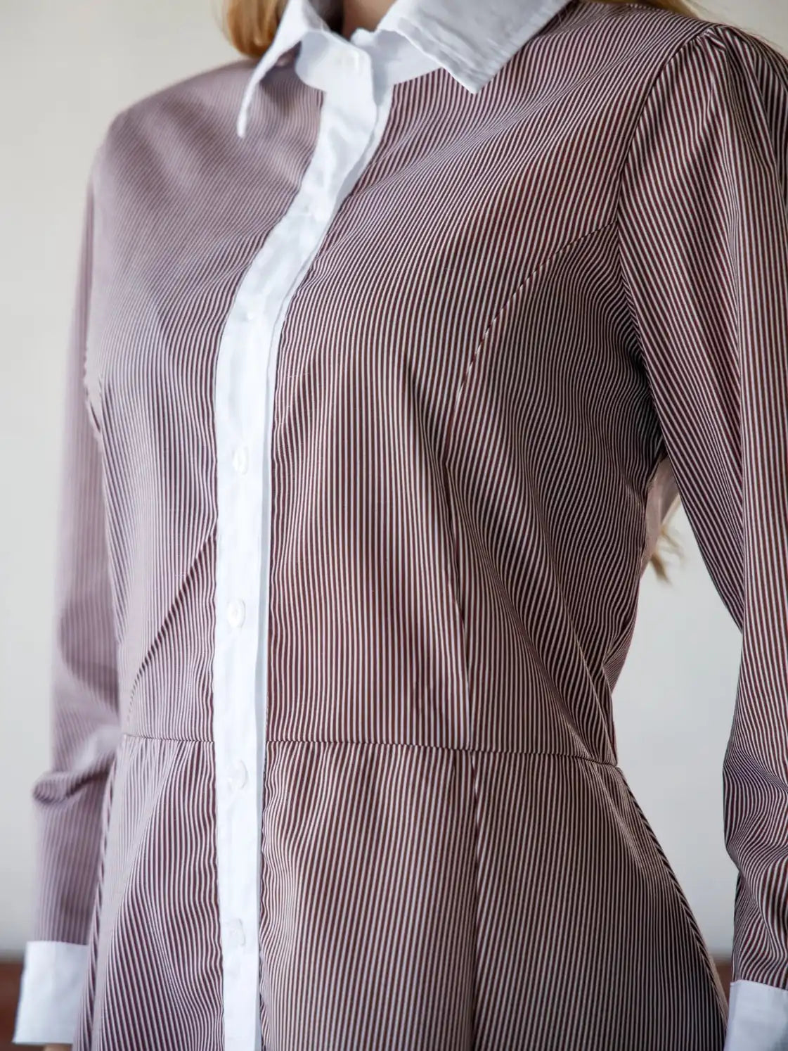 Vestido Chemise Tricoline Manga Longa