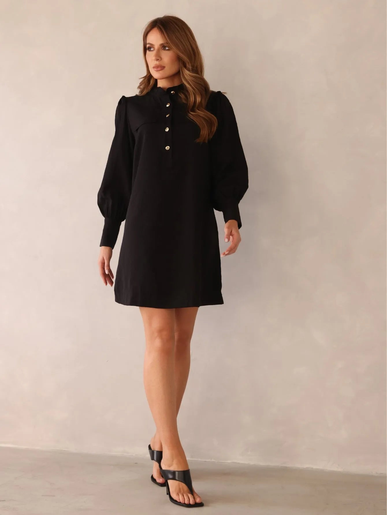 Vestido Alfaiataria Manga Longa Bufante