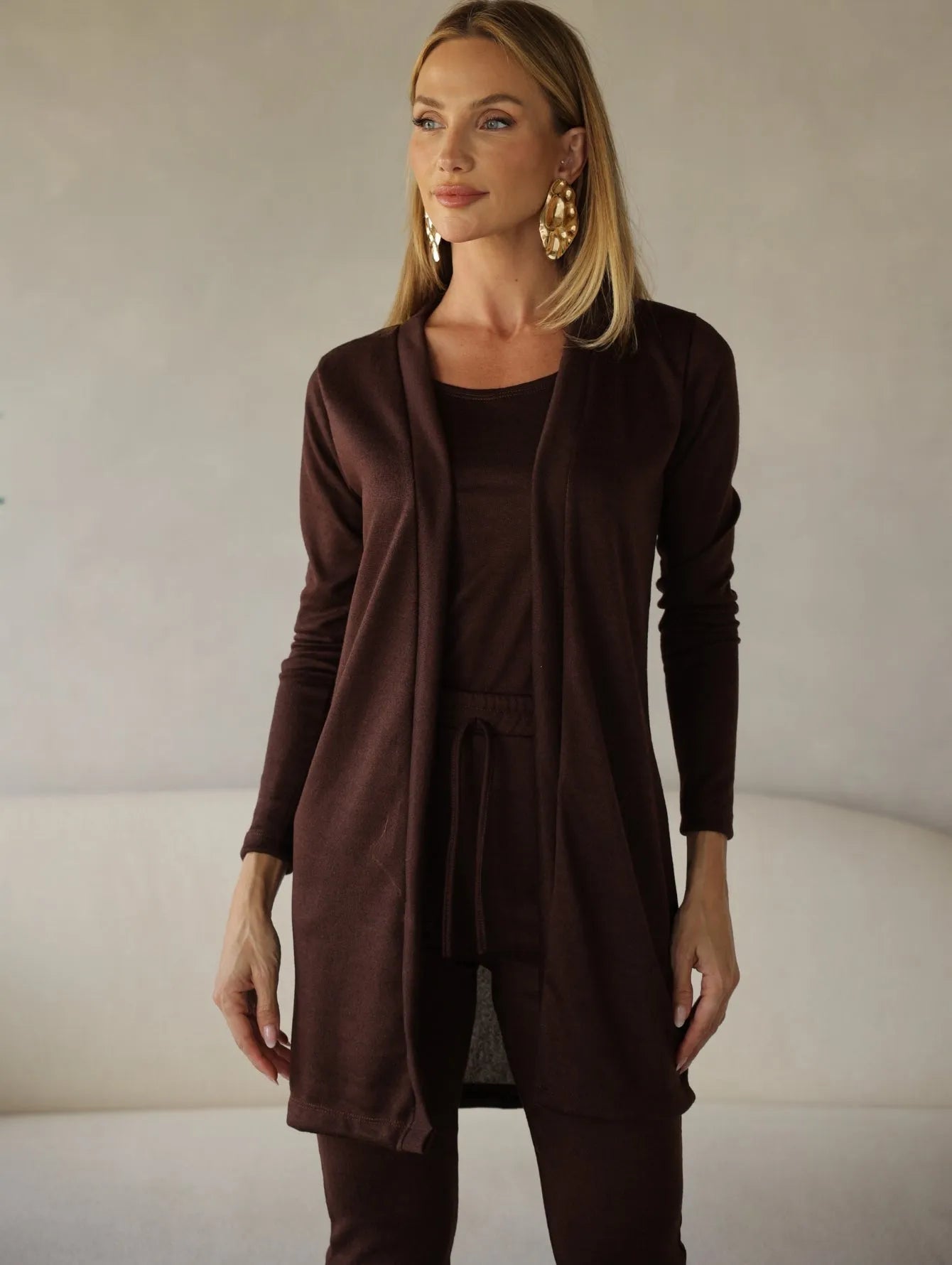 Conjunto Lanzinha Cardigan Regata Calça Slim