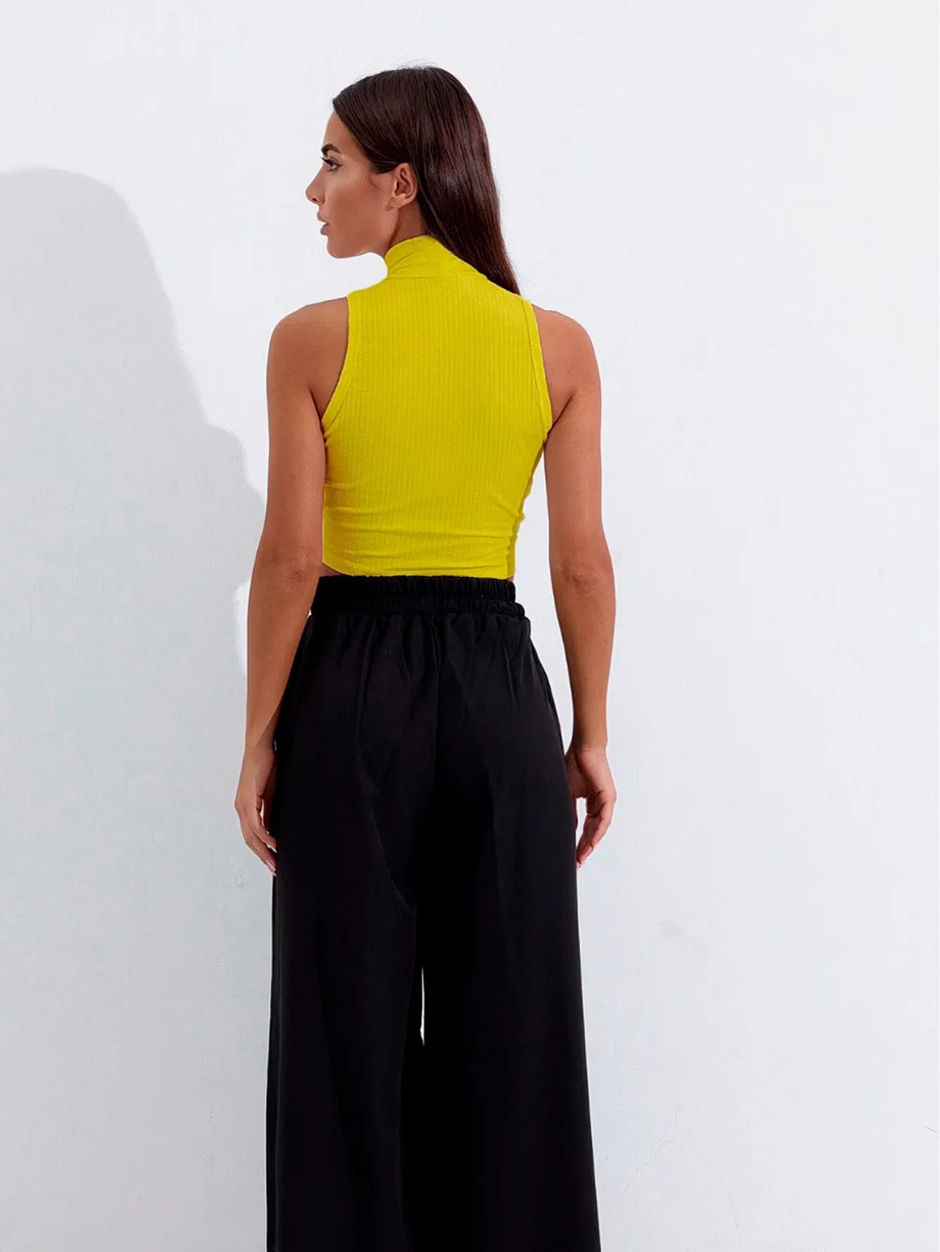 Cropped Regata Canelado Gola Alta