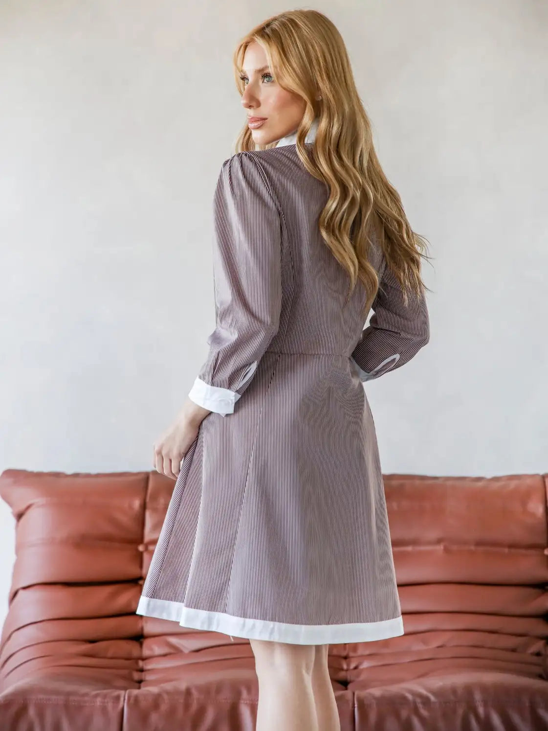 Vestido Chemise Tricoline Manga Longa