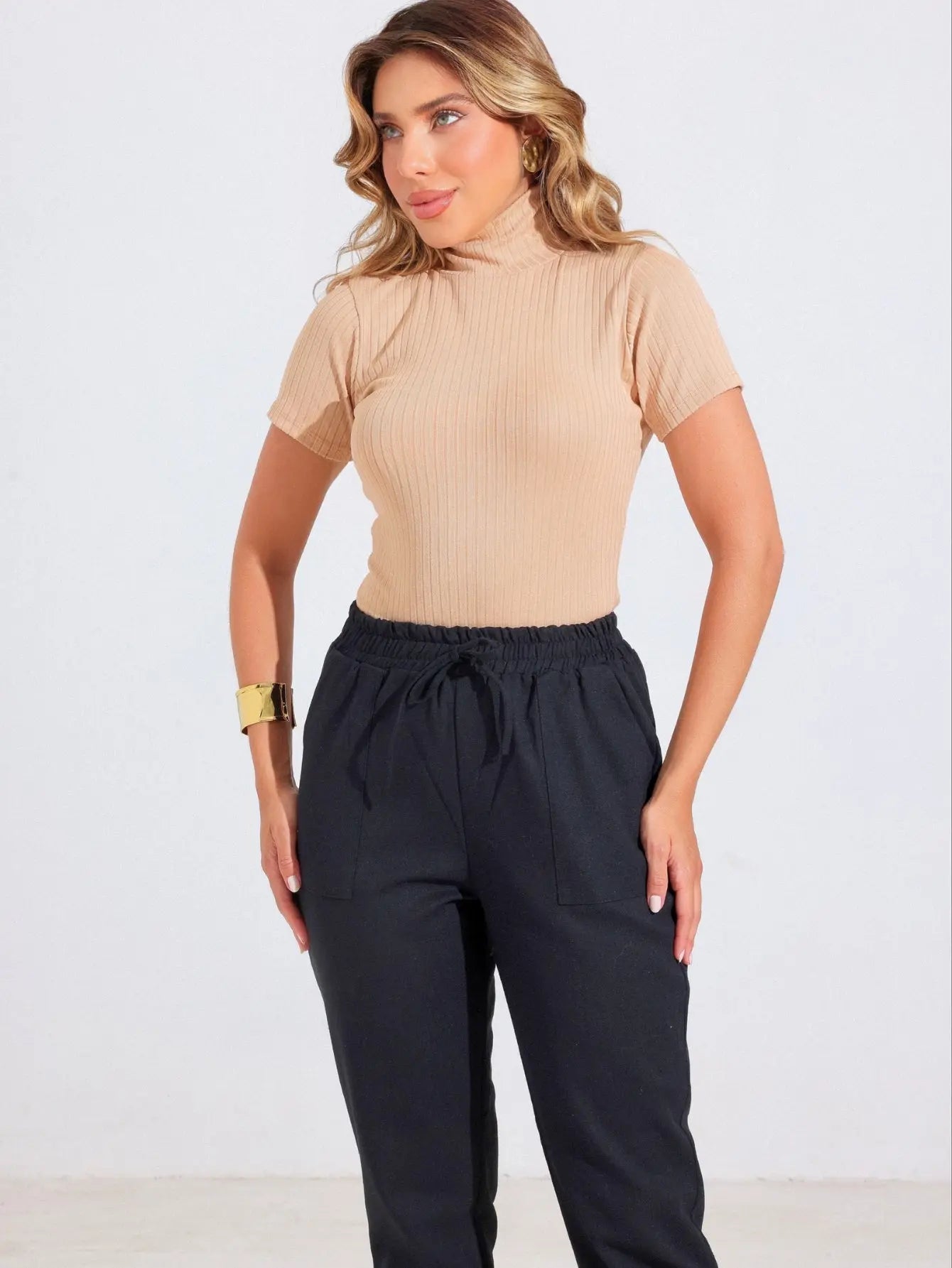Calça Jogger Linho Cintura Confortável