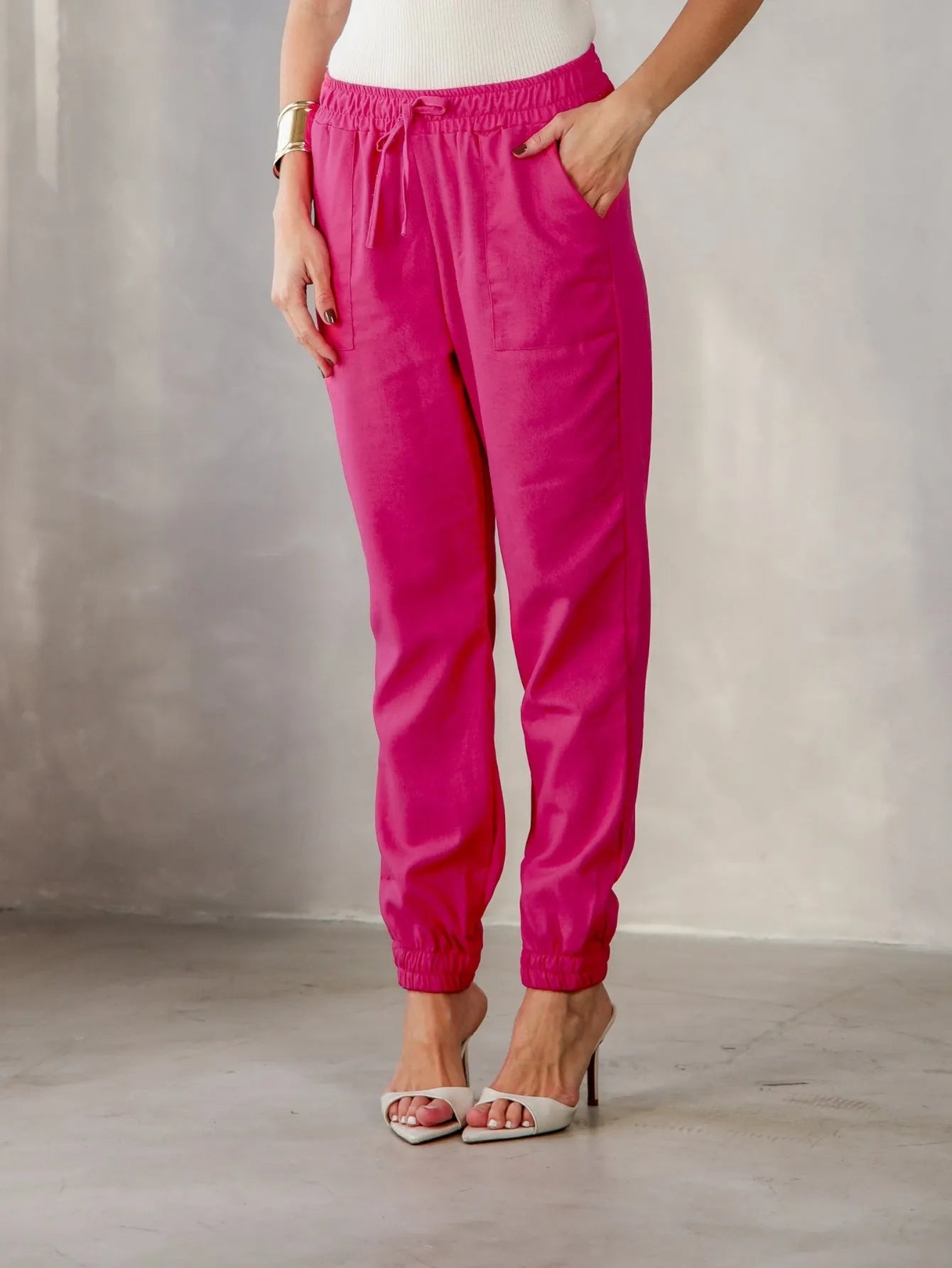 Calça Jogger Linho Cintura Confortável