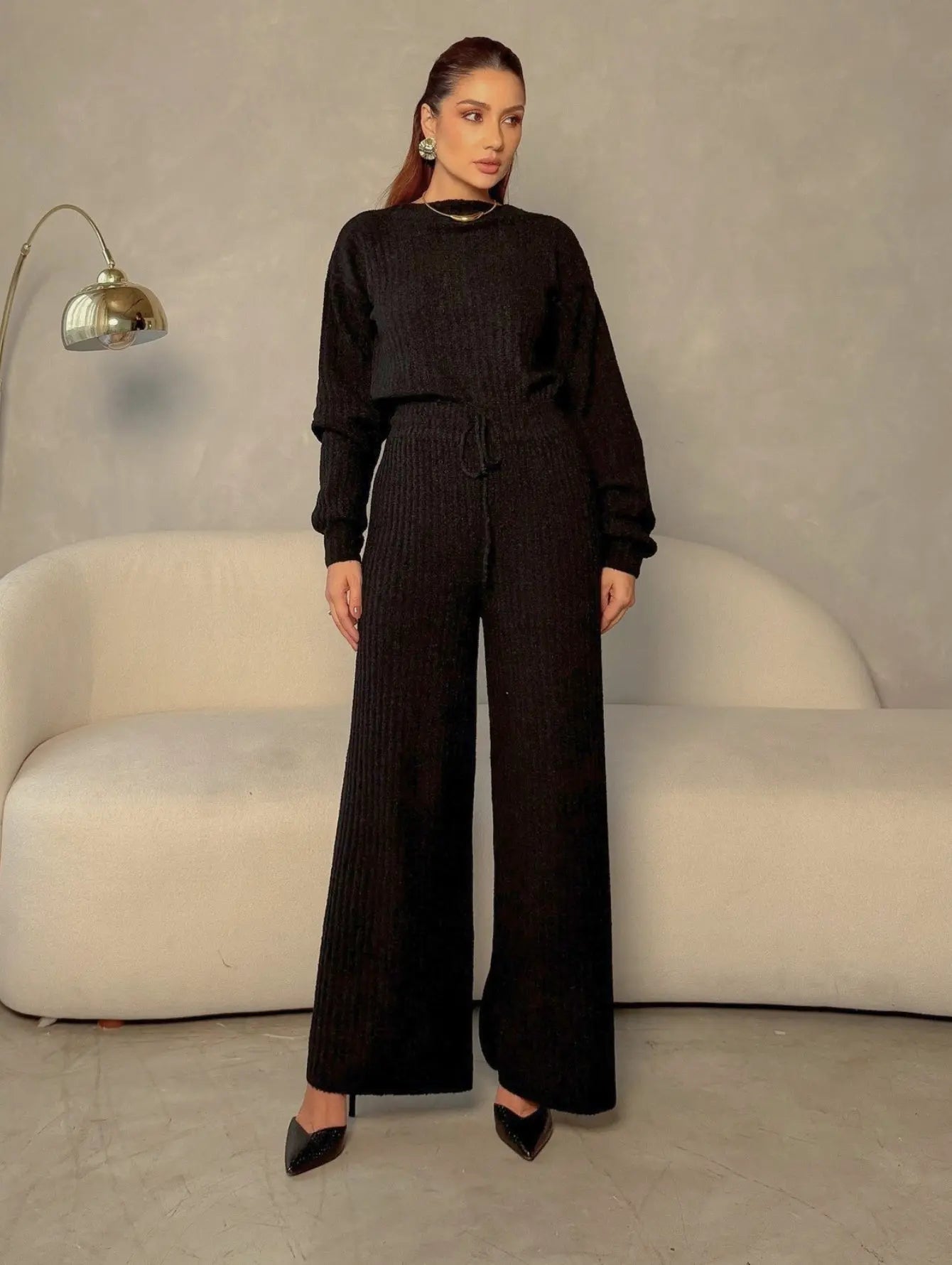 Conjunto Tricot Mousse Calça Reta