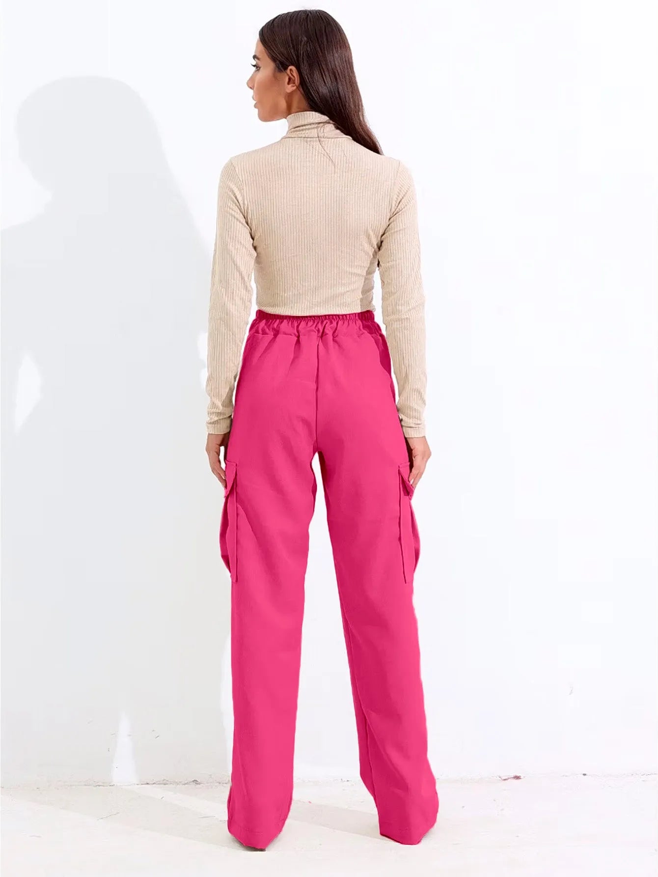 Calça Cargo Alfaiataria Cintura Média
