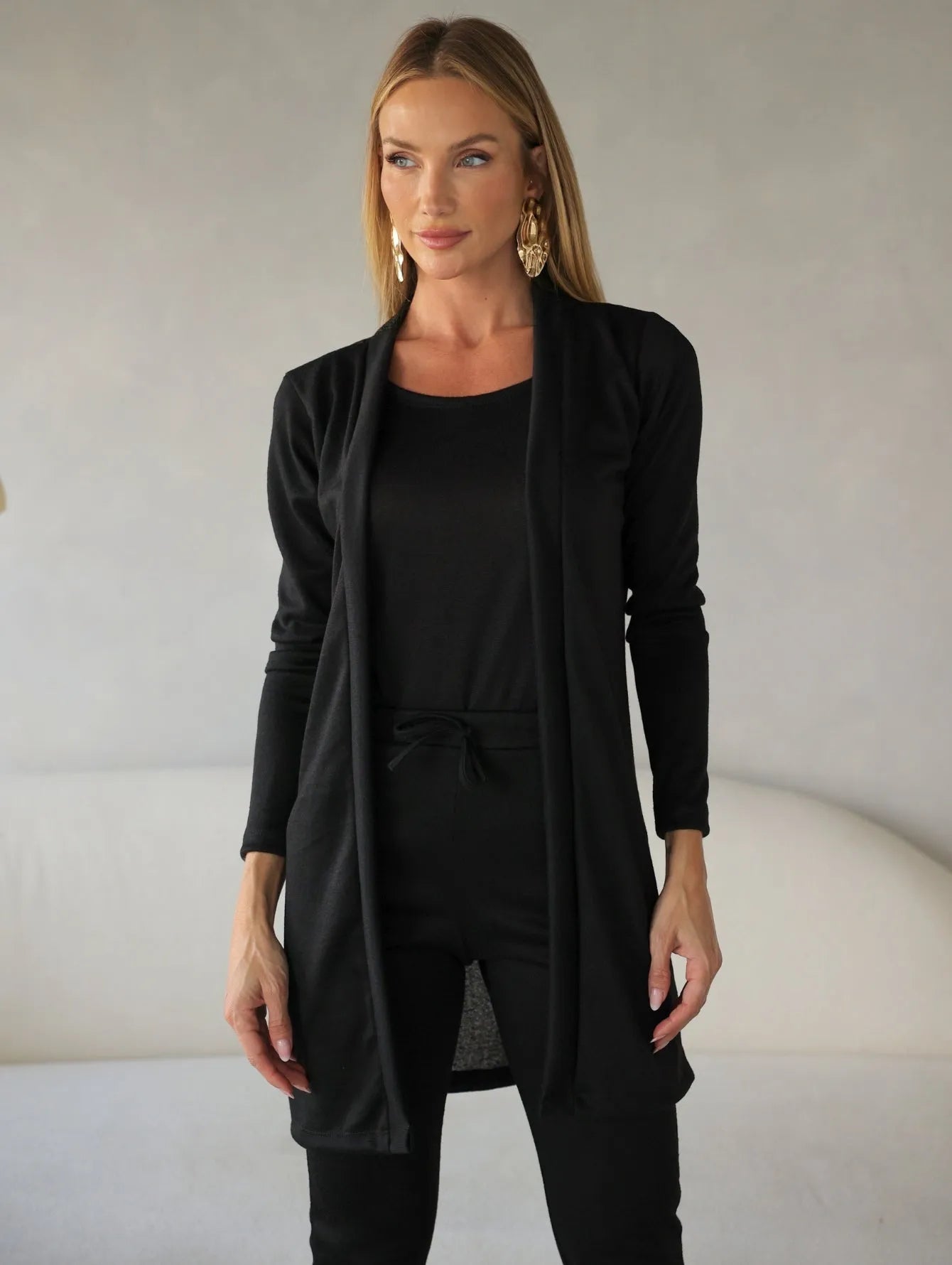 Conjunto Lanzinha Cardigan Regata Calça Slim