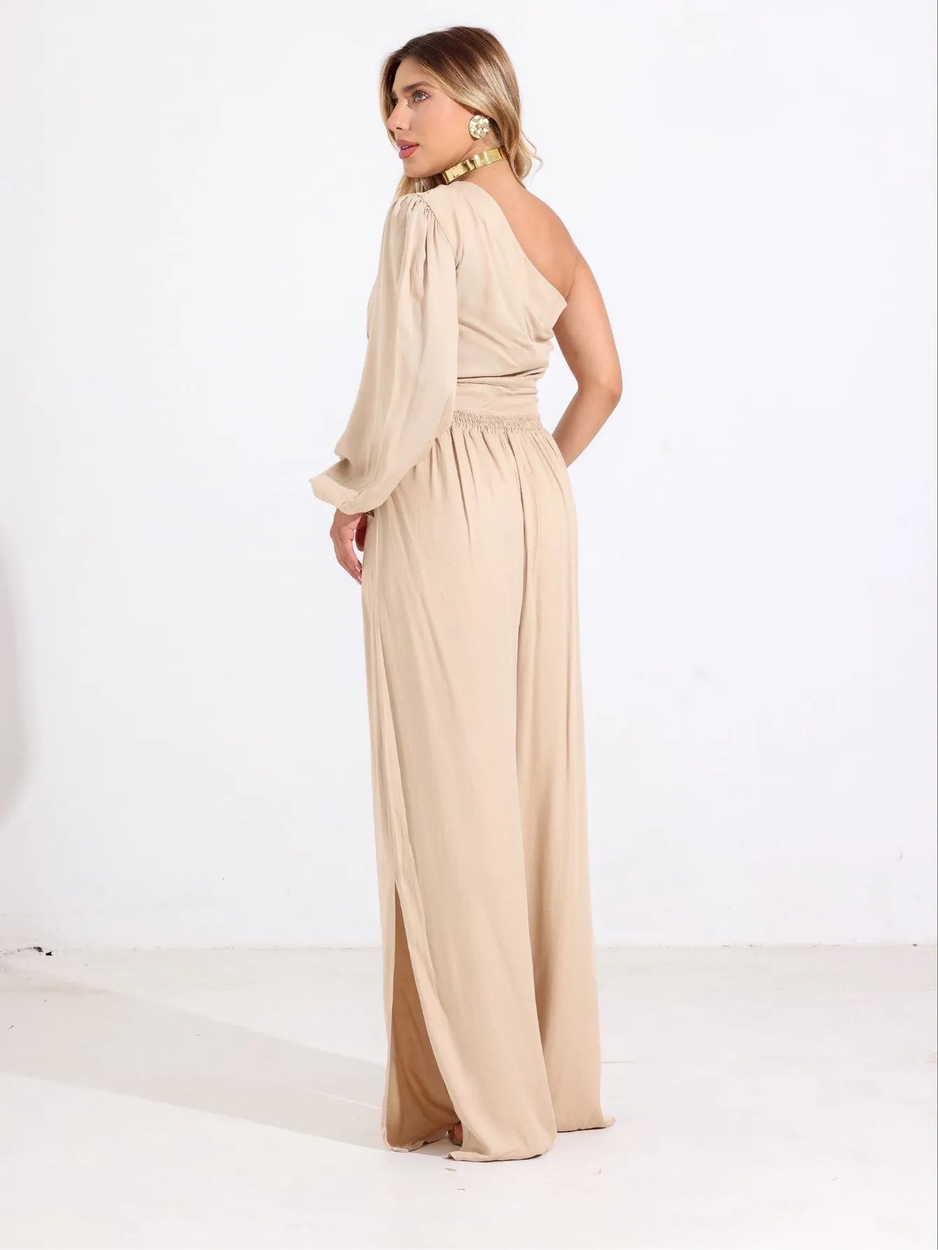 Calça Pantalona Alfaiataria Fenda Lateral