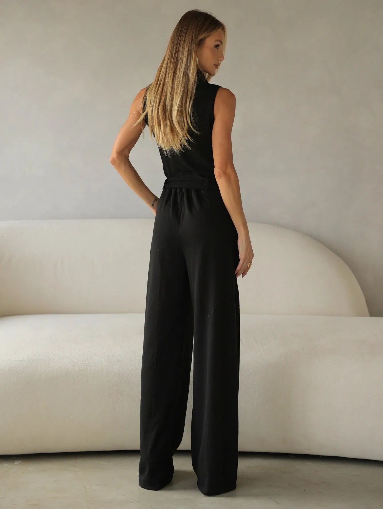Conjunto Lanzinha Pantalona Gola Alta Cinto
