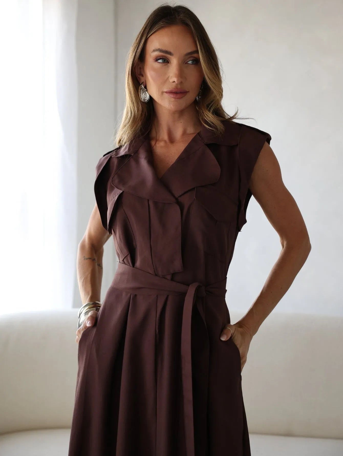 Vestido Longo Alfaiataria Viscose