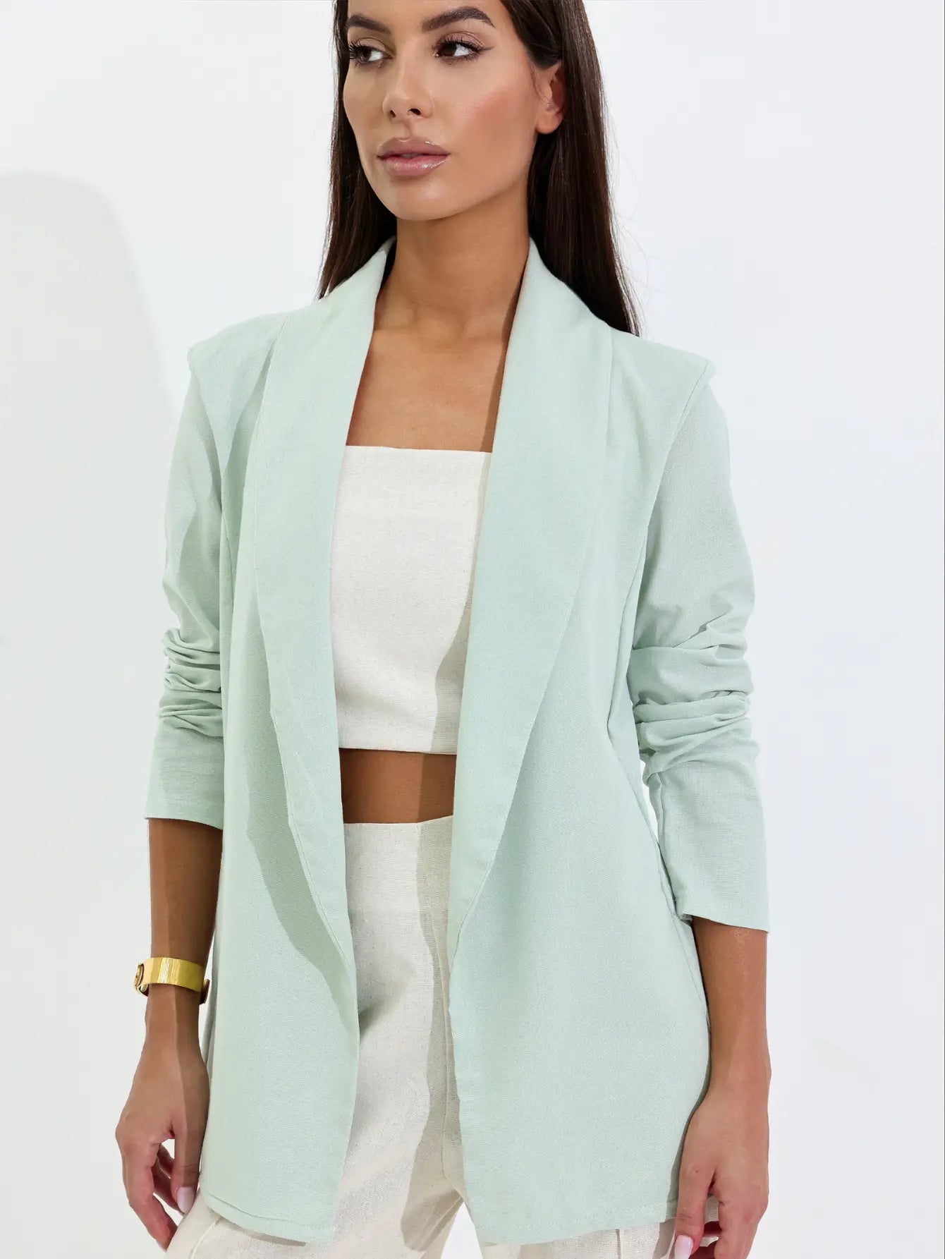 Blazer Linho Corte Reto Alongado