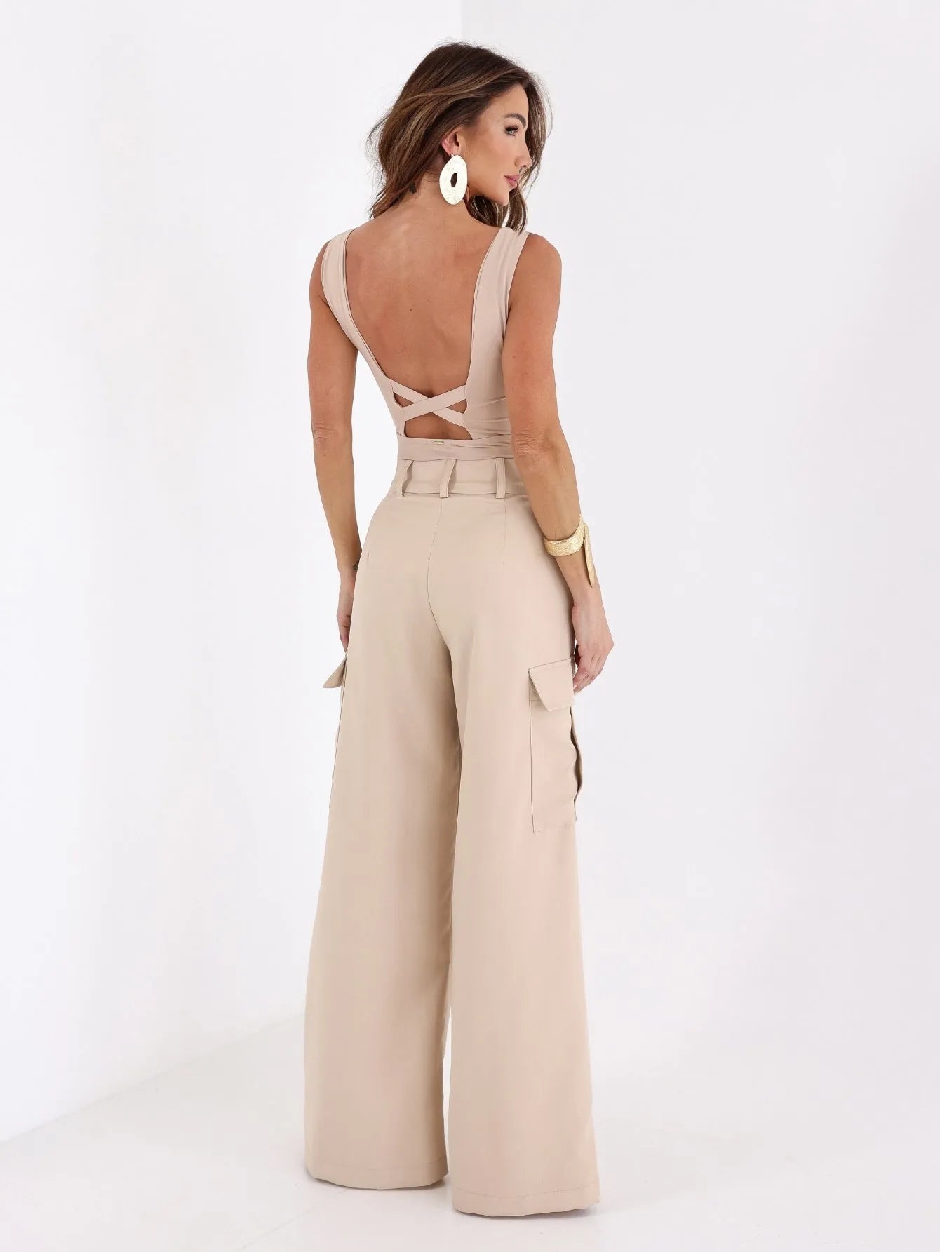 Calça Cargo Pantalona Alfaiataria