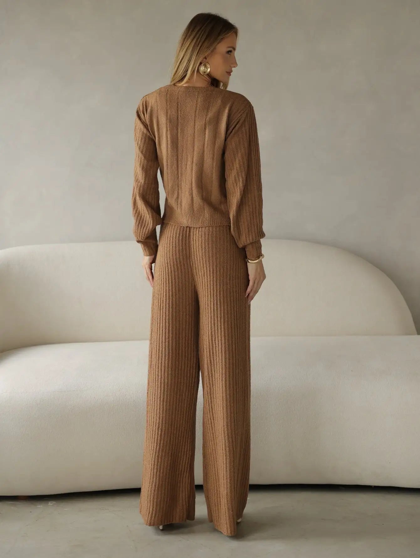 Conjunto Tricot Modal Cardigan Regata Calça