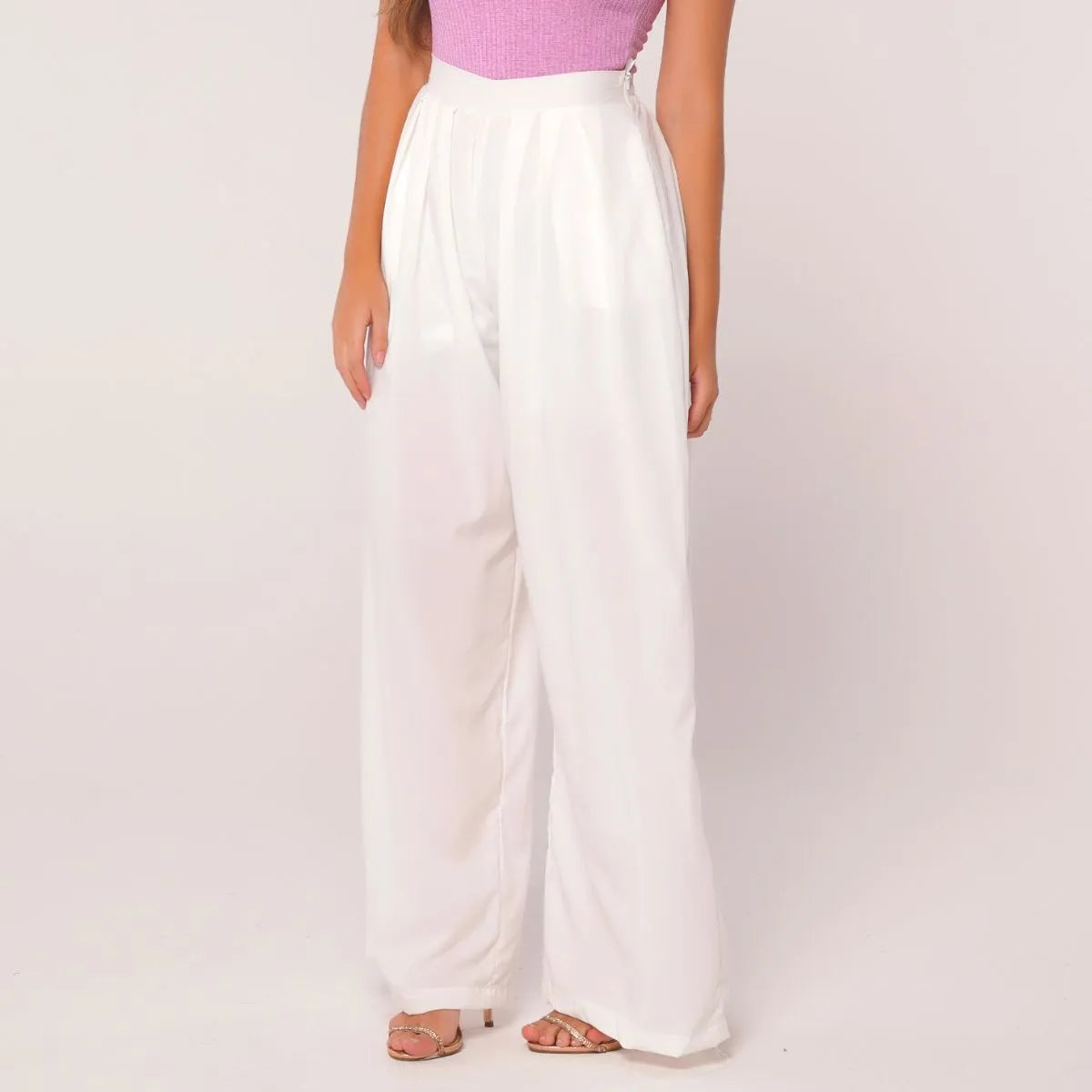 Calça Pantalona Alfaiataria Fenda Lateral