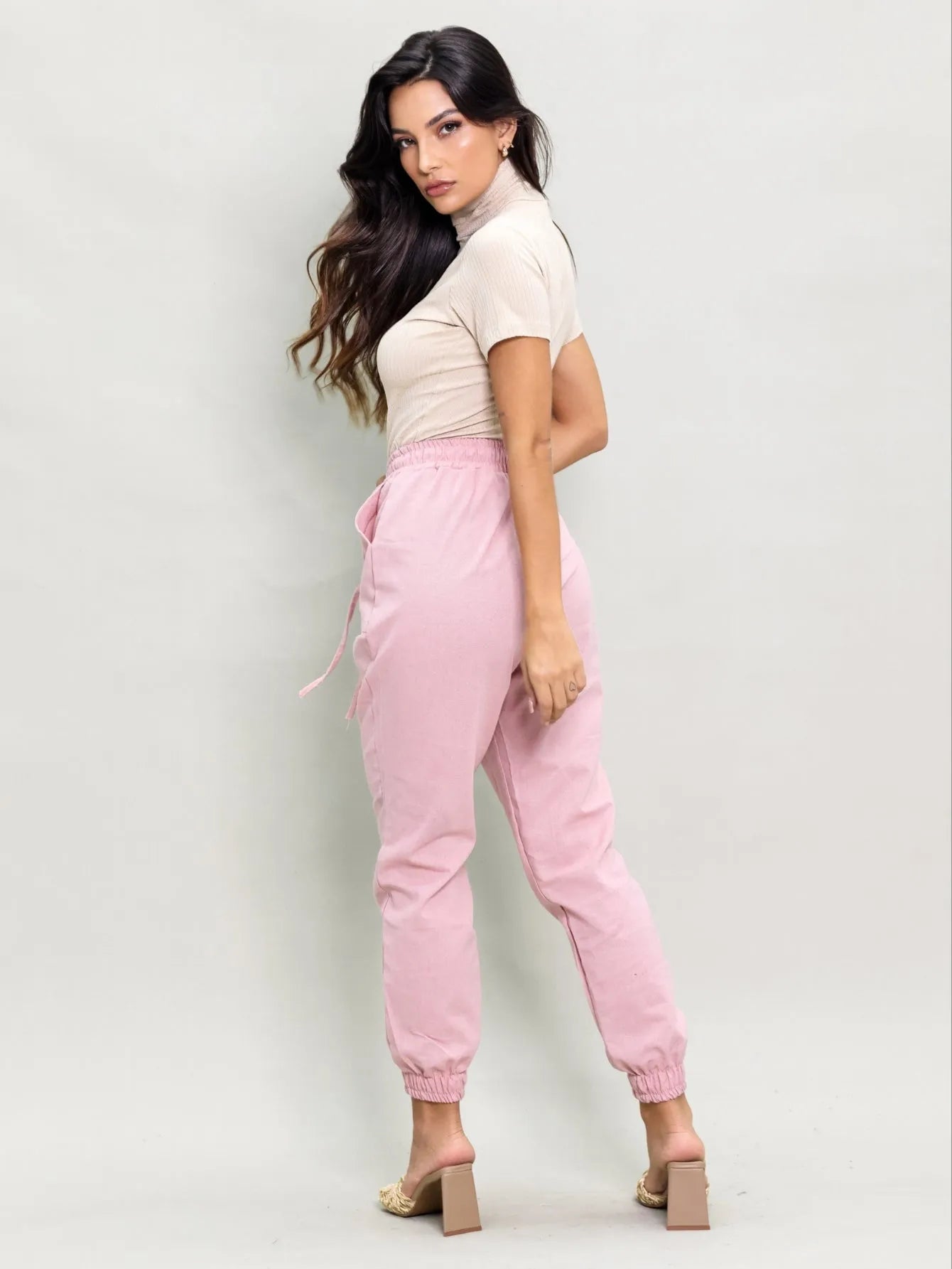 Calça Jogger Linho Cintura Confortável