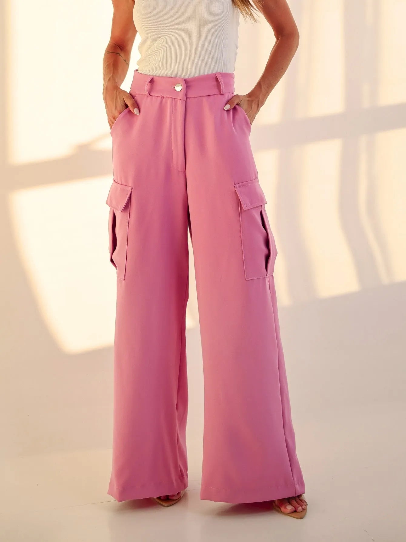 Calça Cargo Pantalona Alfaiataria