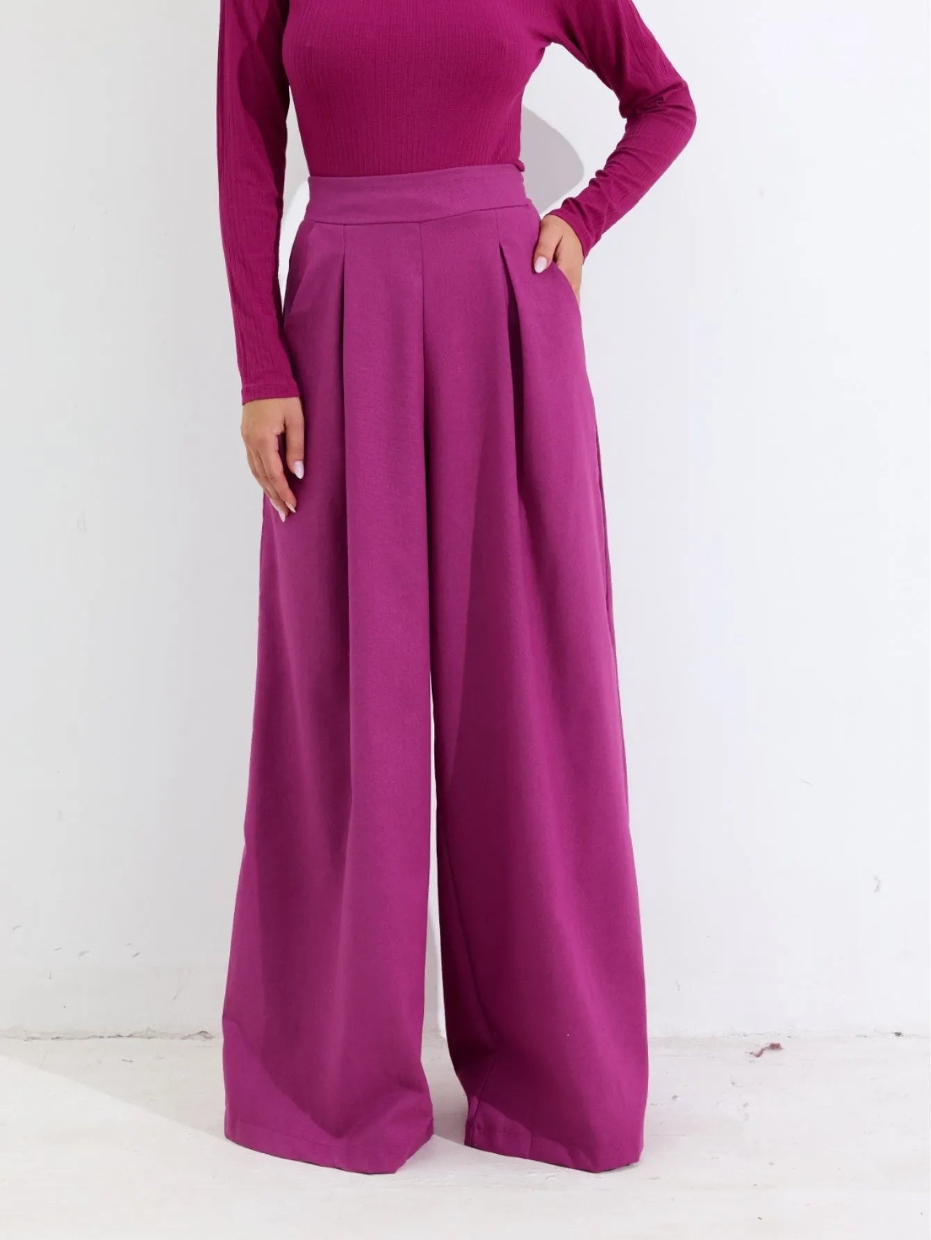 Calça Pantalona Linho Cintura Alta
