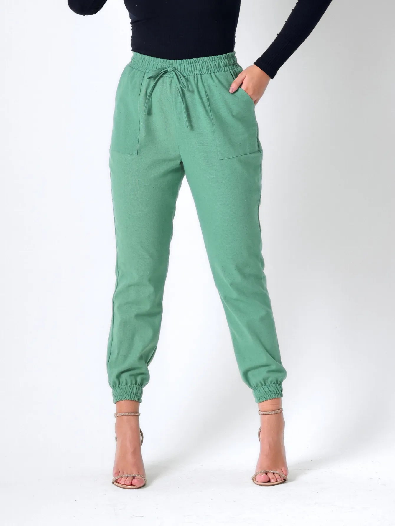 Calça Jogger Linho Cintura Confortável