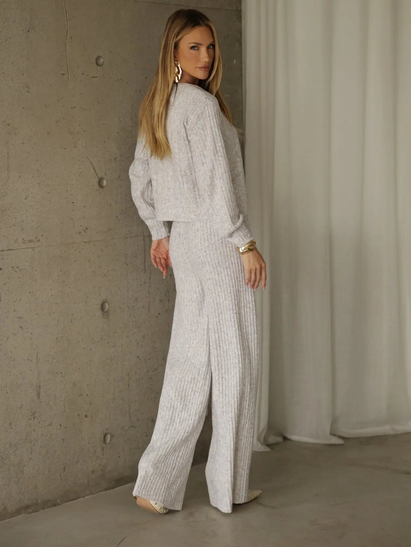 Conjunto Tricot Modal Cardigan Regata Calça