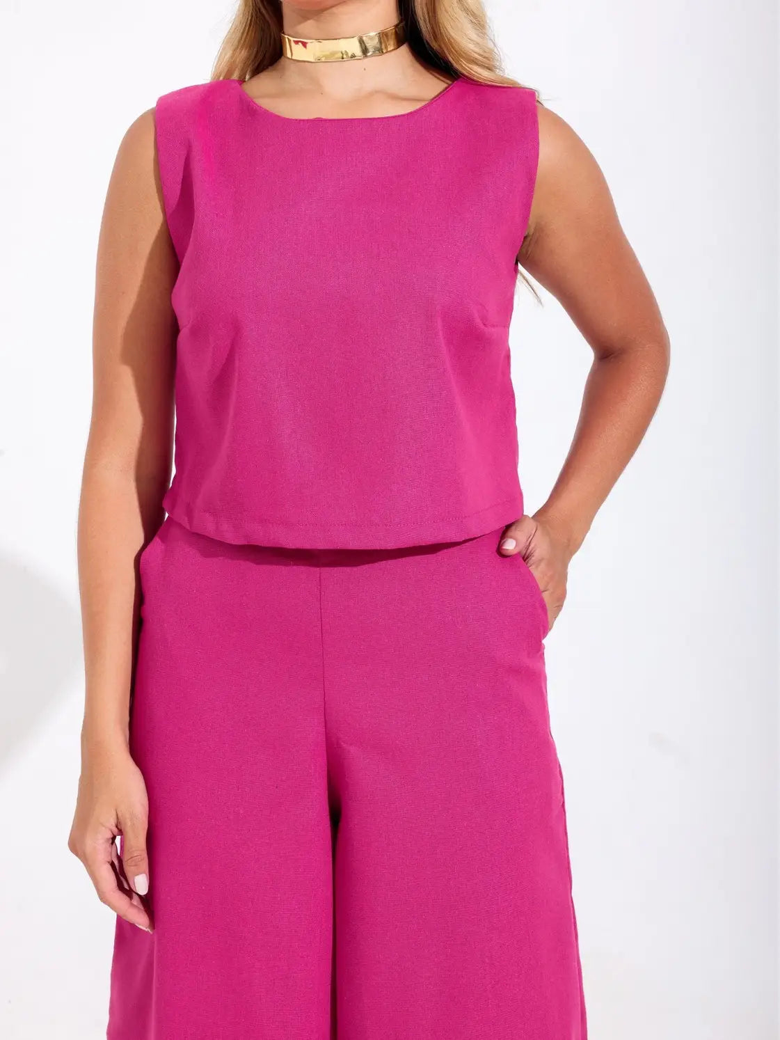 Conjunto Linho Pantalona Regata