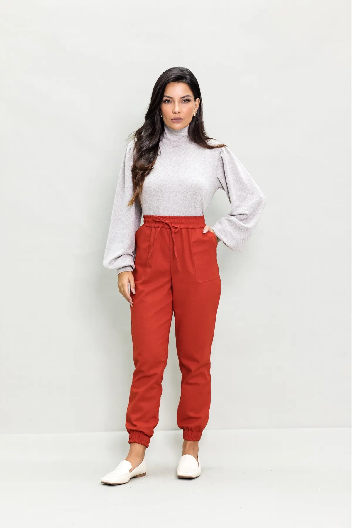 Calça Jogger Linho Cintura Confortável