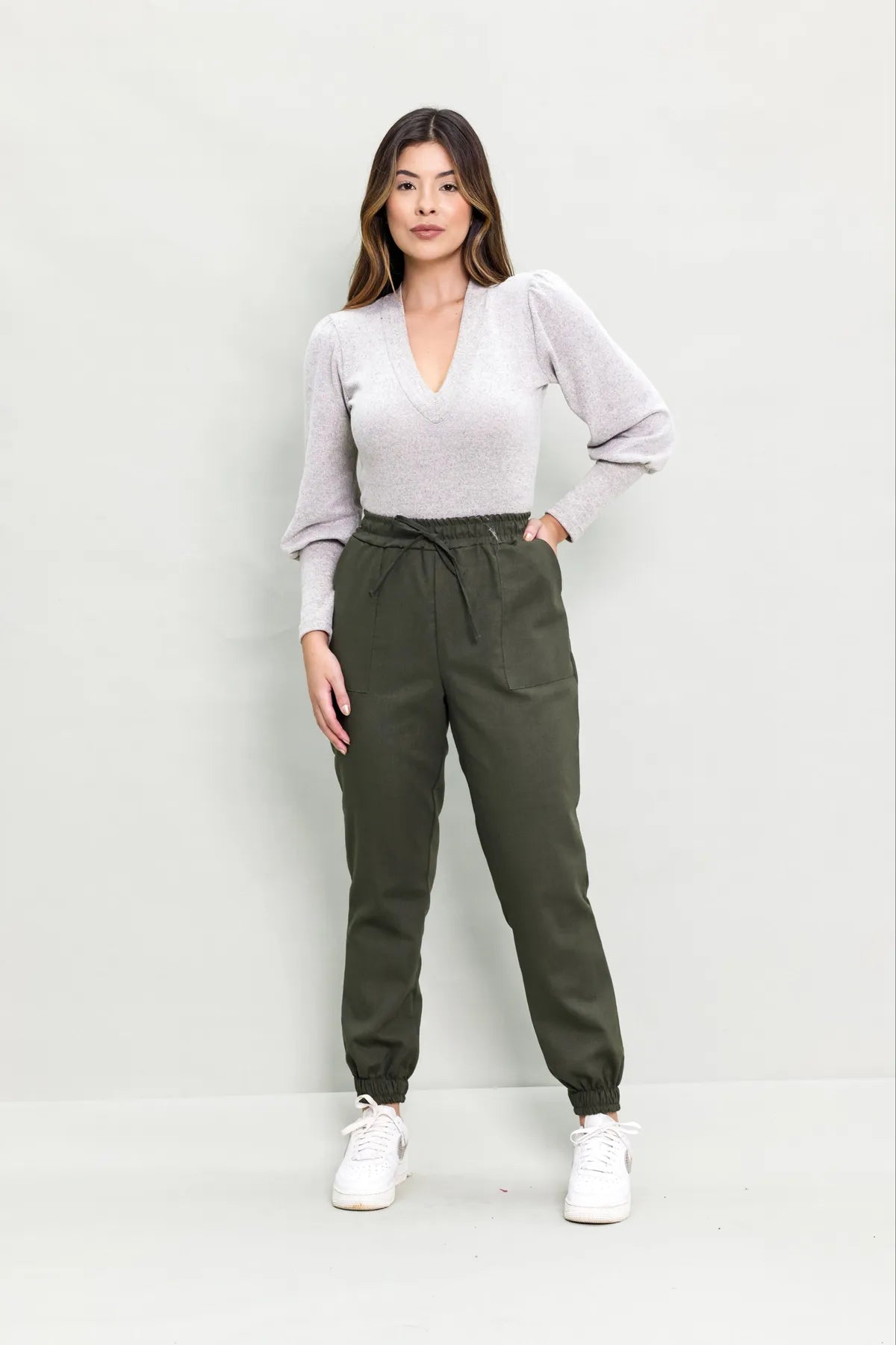 Calça Jogger Linho Cintura Confortável