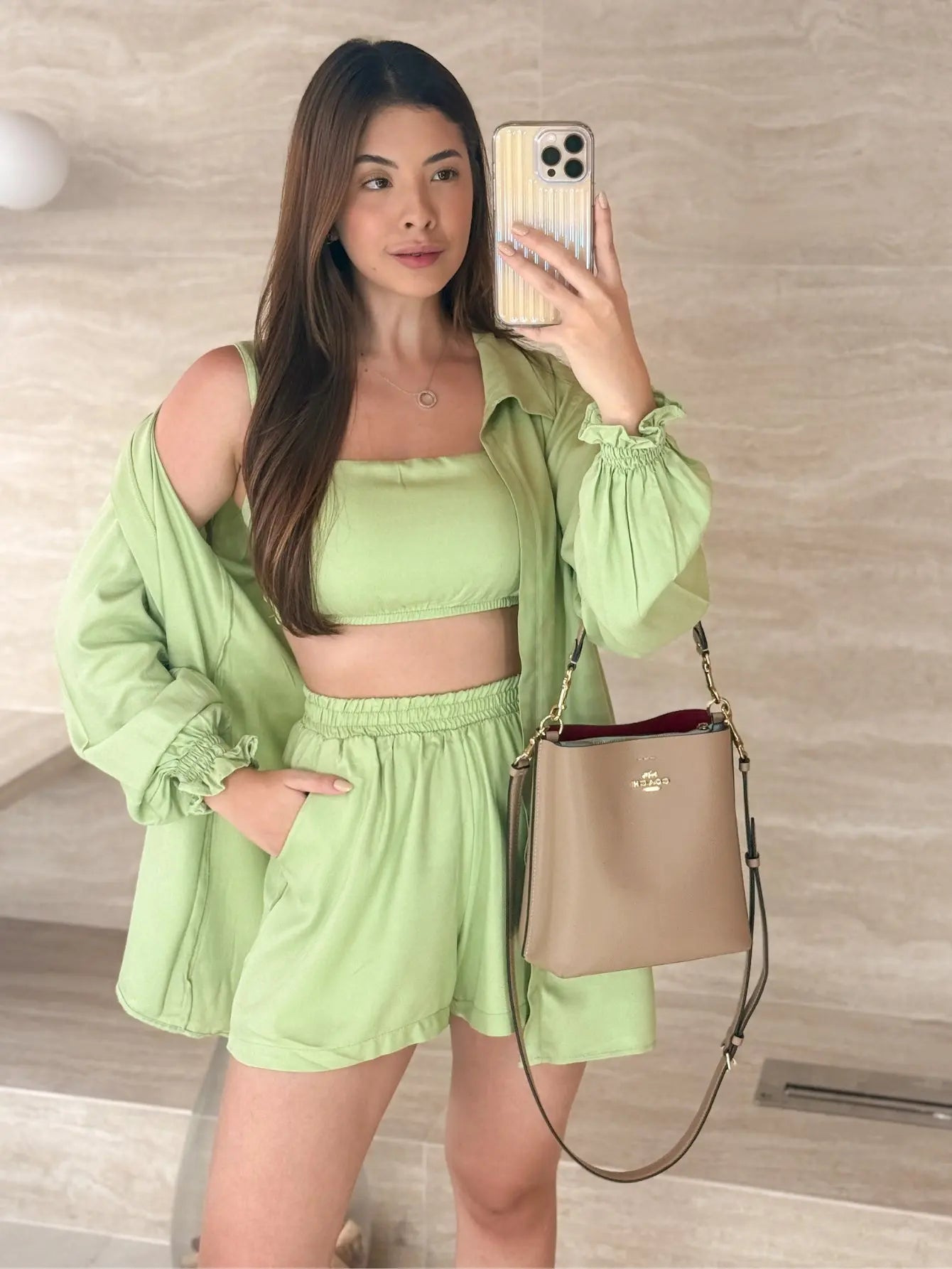 Conjunto Twill Cropped Short Kimono