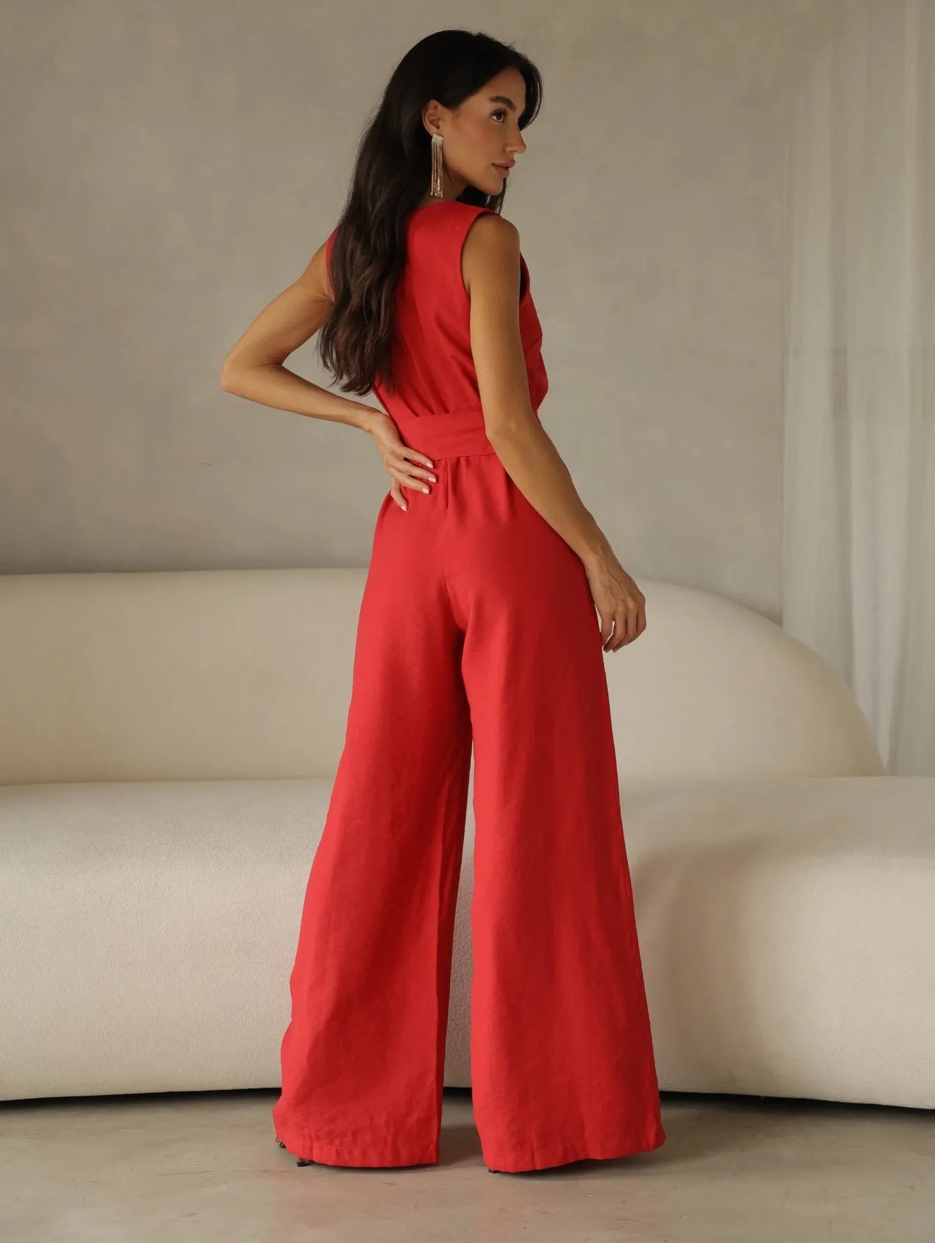 Macacão Pantalona Alfaiataria Amarração