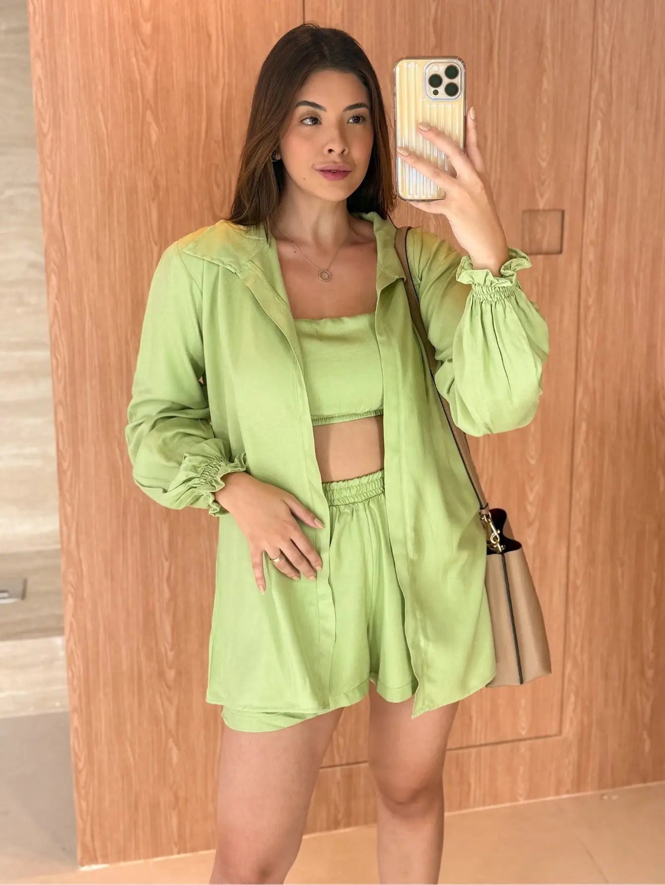 Conjunto Twill Cropped Short Kimono