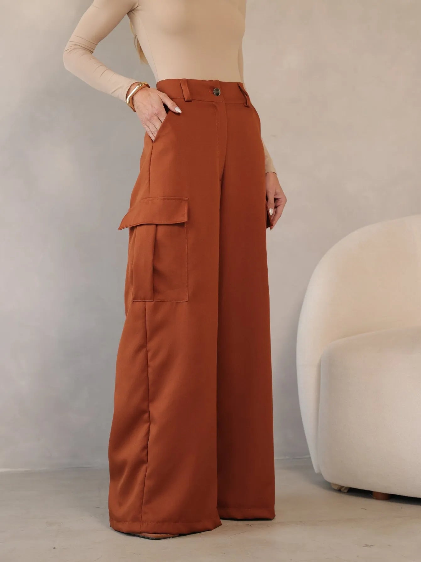 Calça Cargo Pantalona Alfaiataria