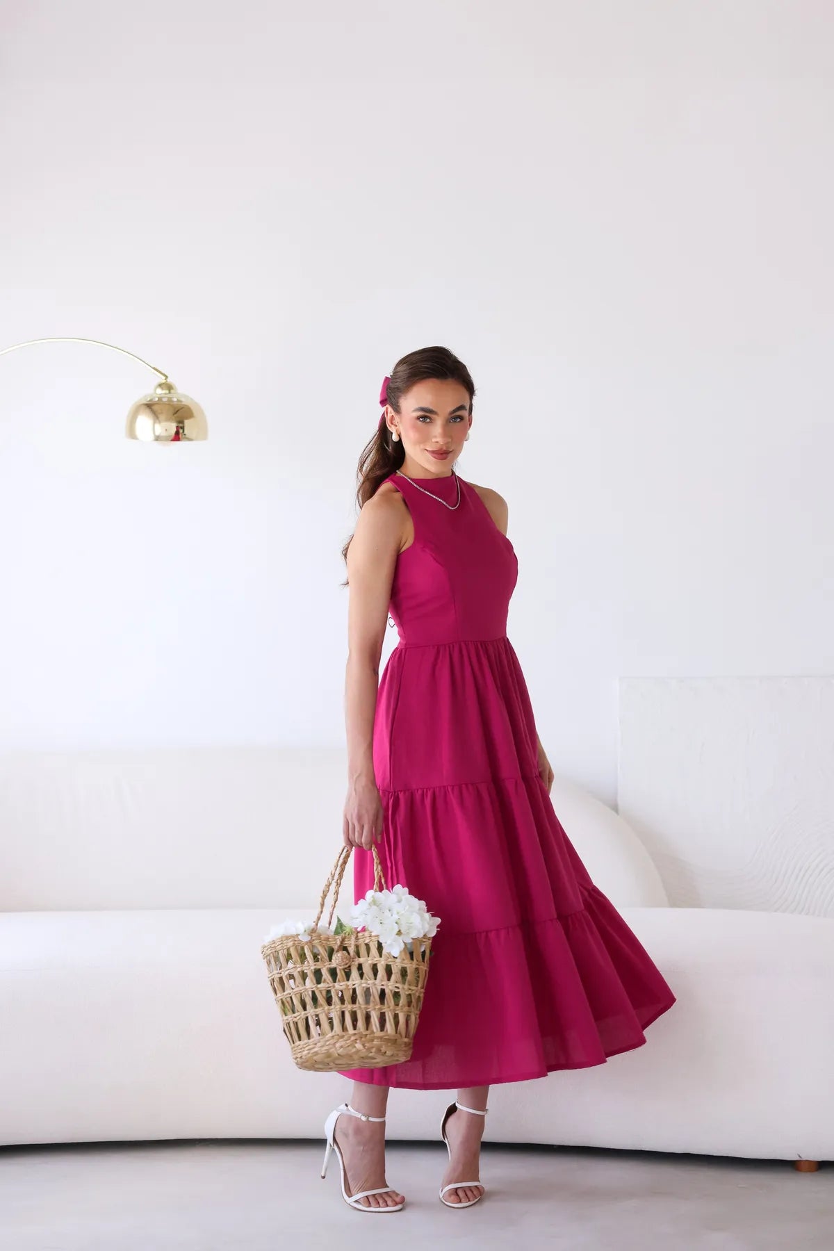 Vestido Longo Linho Sem Manga