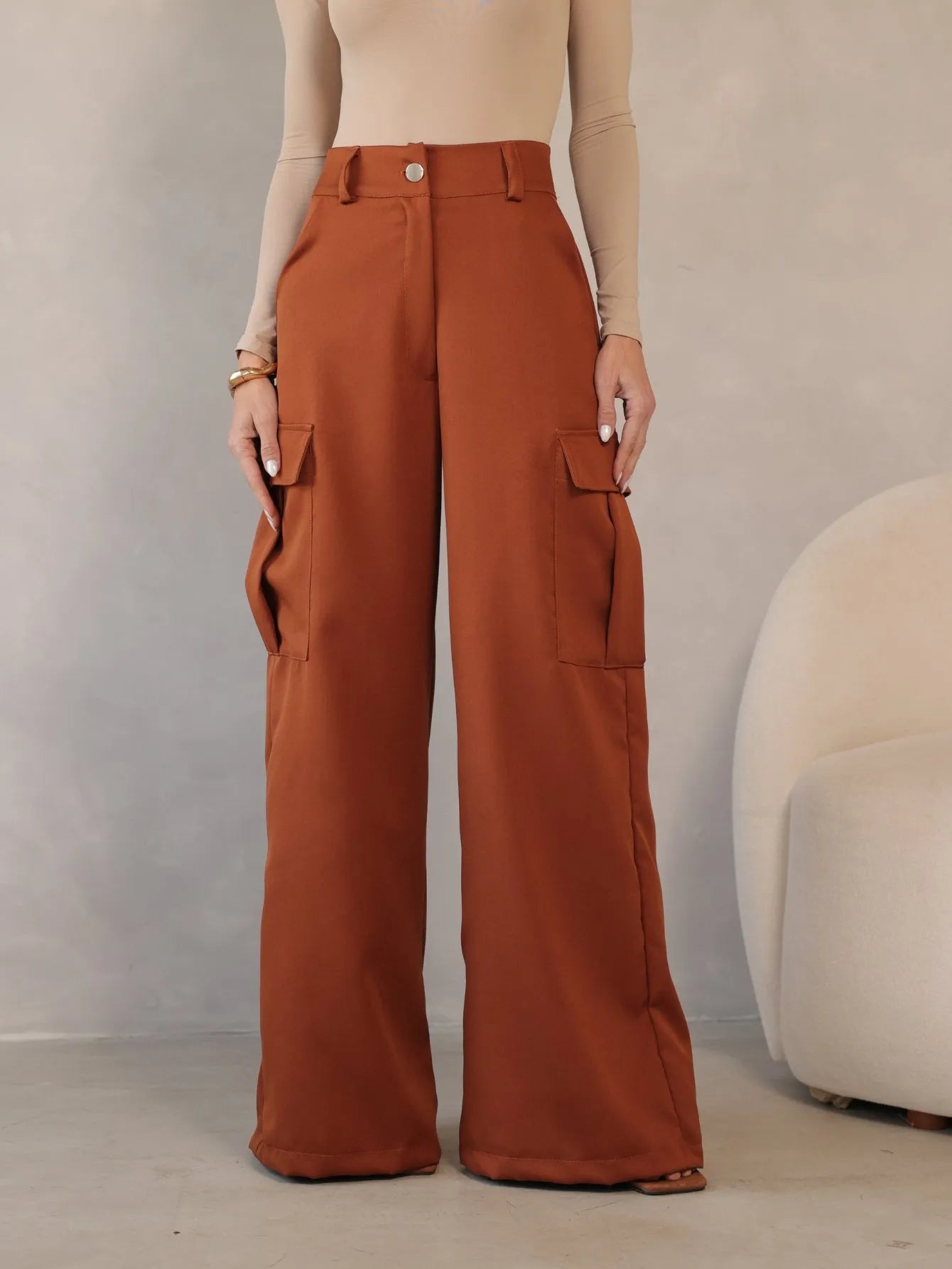 Calça Cargo Pantalona Alfaiataria