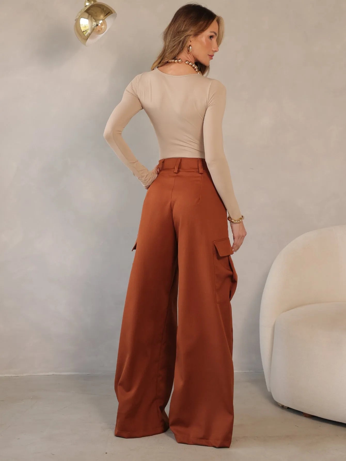Calça Cargo Pantalona Alfaiataria