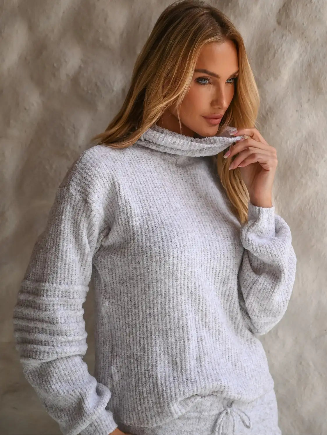 Conjunto Tricot Modal Gola Alta Calça