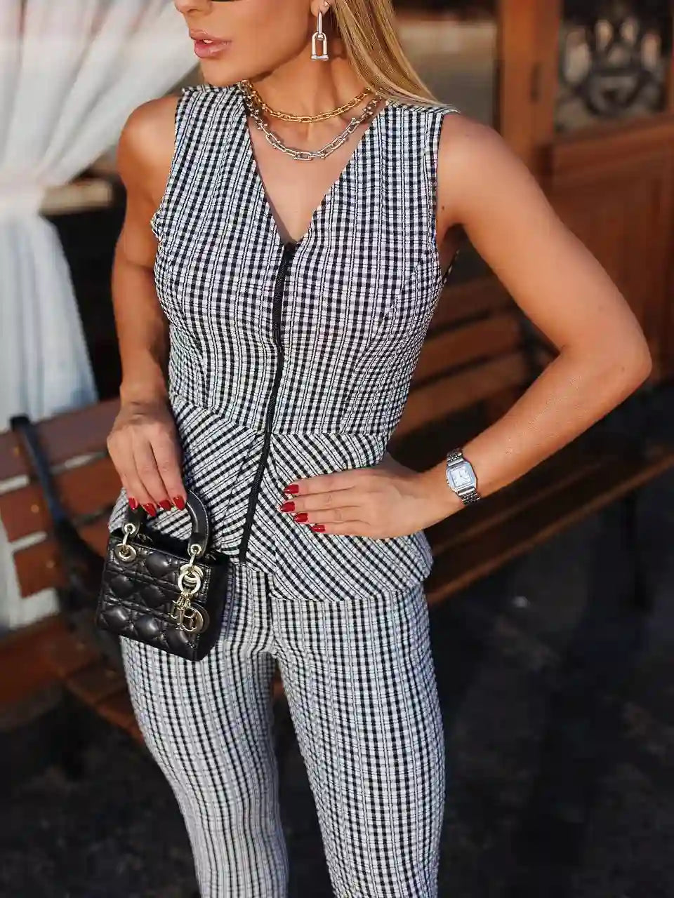 Conjunto Peplum Feminino Calça Ajustada e Top Elegante