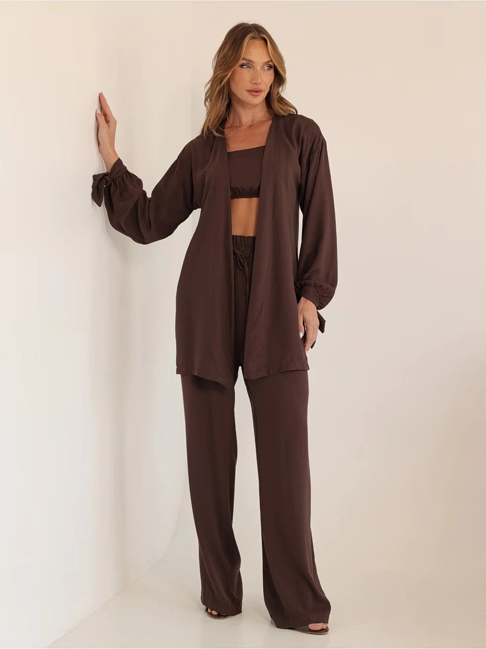 Conjunto Feminino Wide Leg com Kimono - SANTALUX - 145