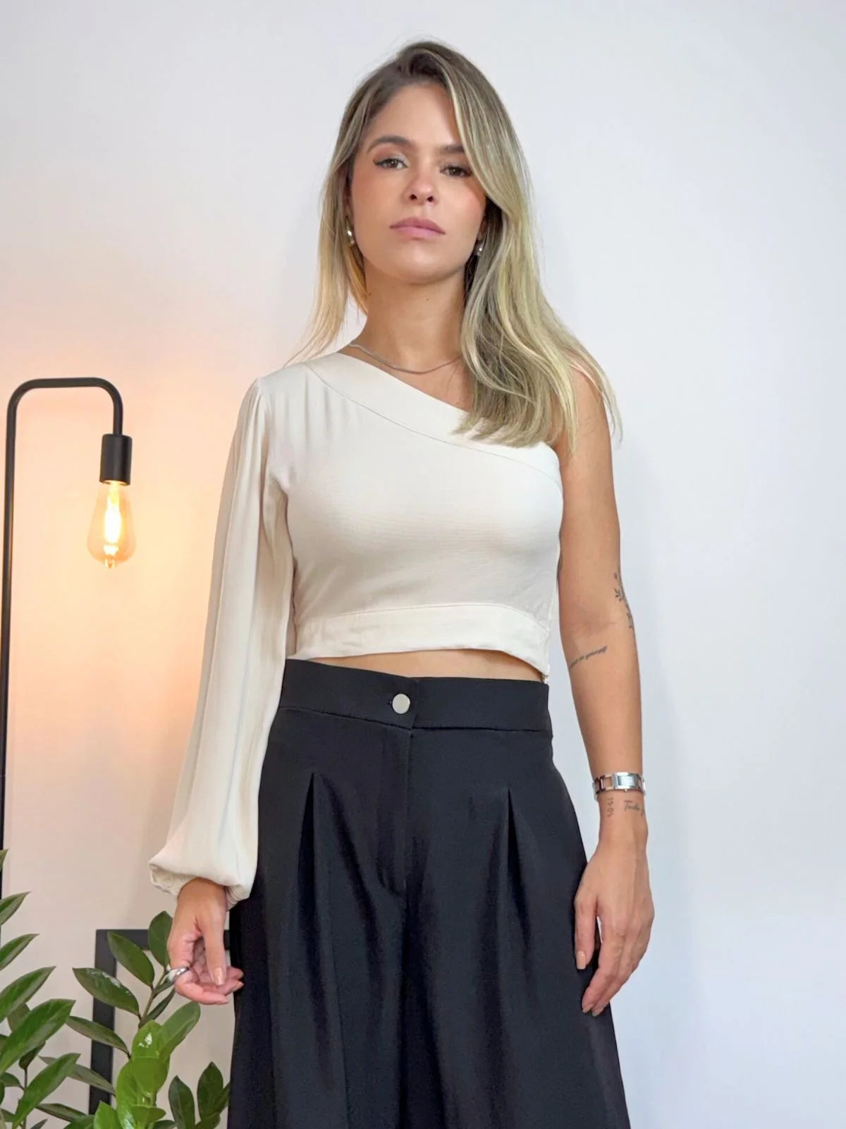 Cropped Manga Única Longa Elegante - SANTALUX - 128