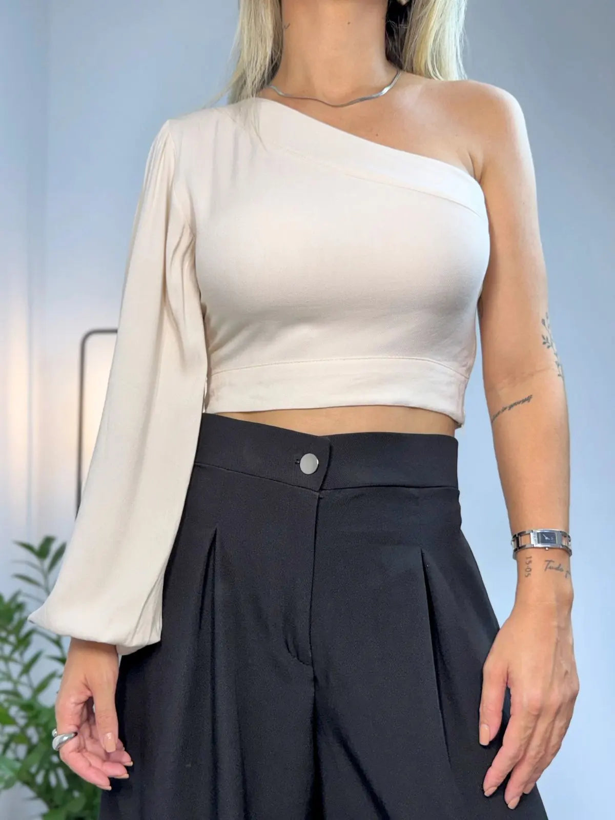 Cropped Manga Única Longa Elegante - SANTALUX - 128