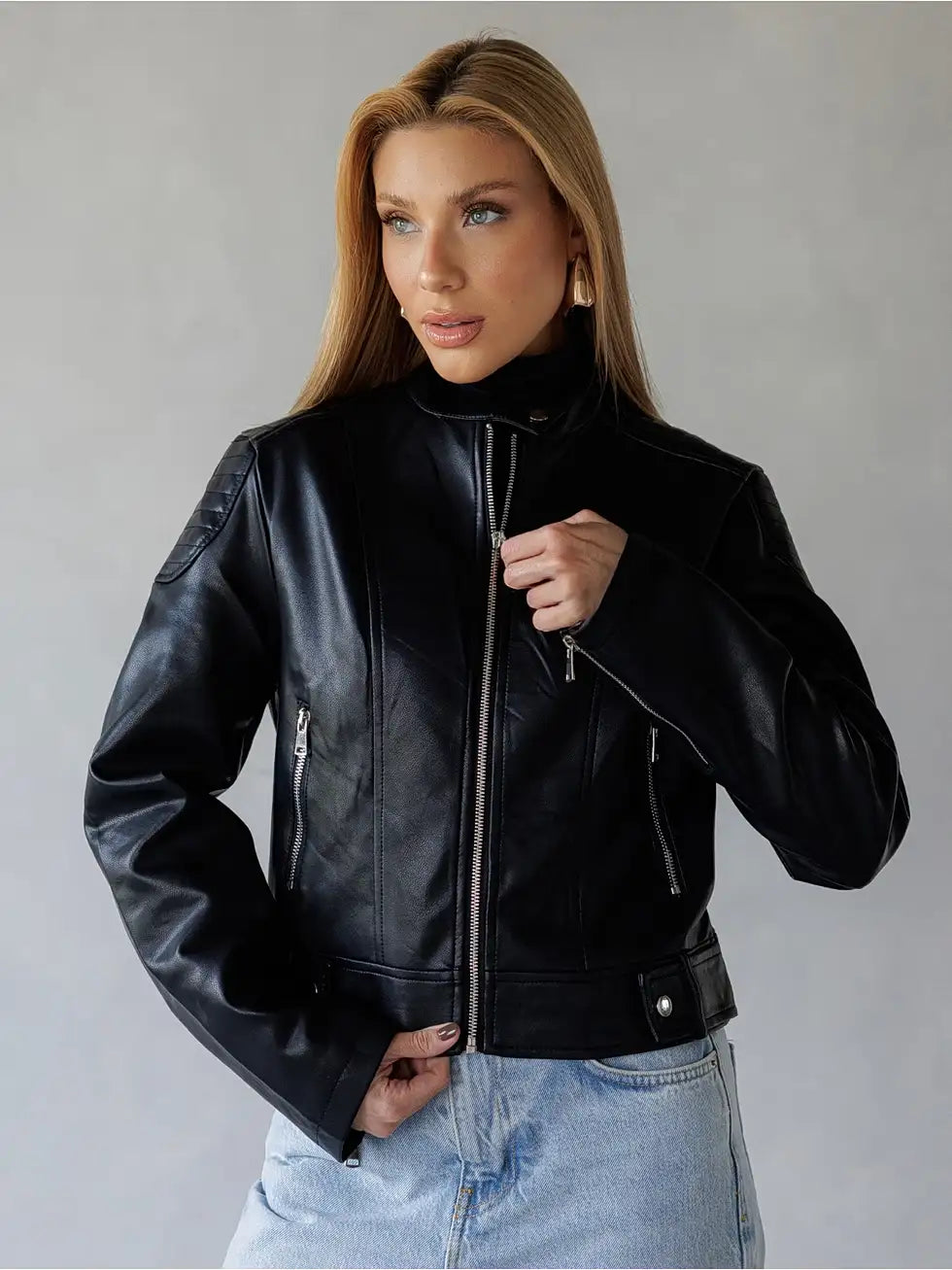 Jaqueta Biker Couro Sintético